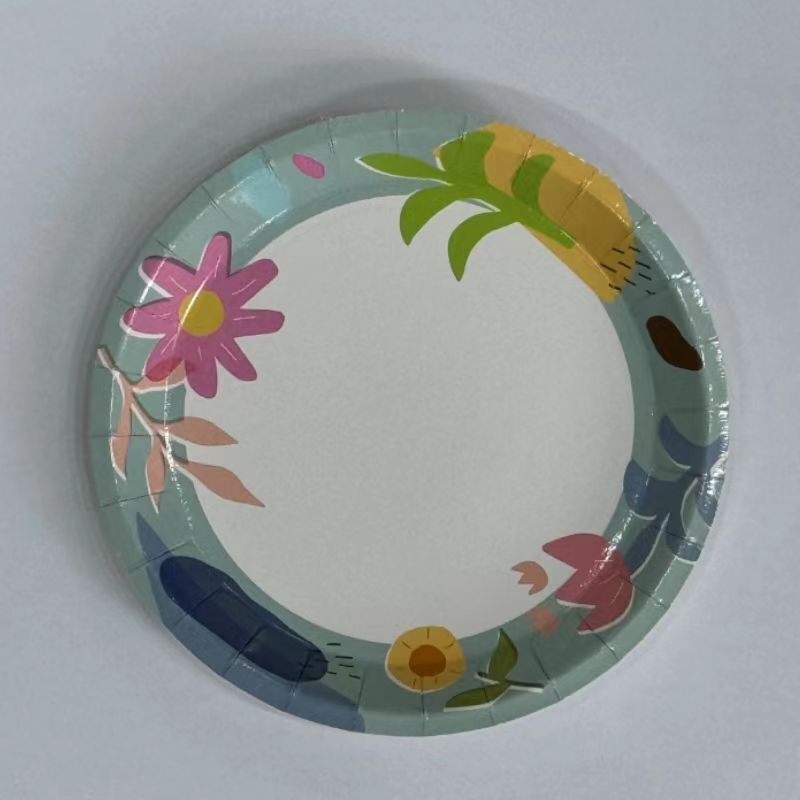 免洗紙盤/花朵13cm 18入