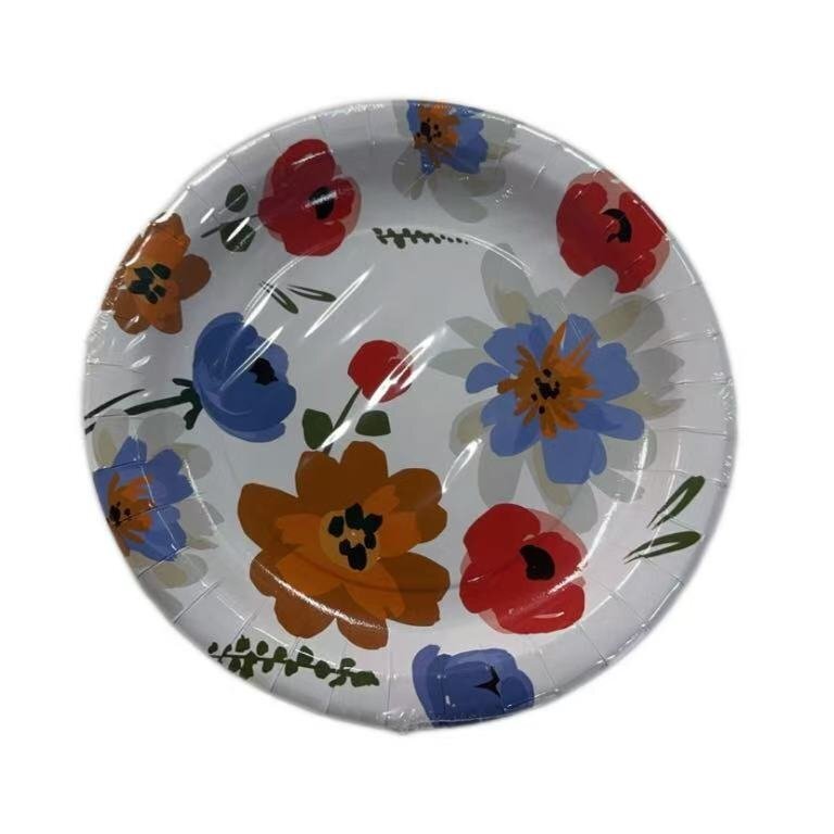 免洗紙盤/花朵 22.5cm 6入