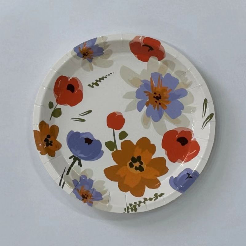 免洗紙盤/花朵 22.5cm 6入