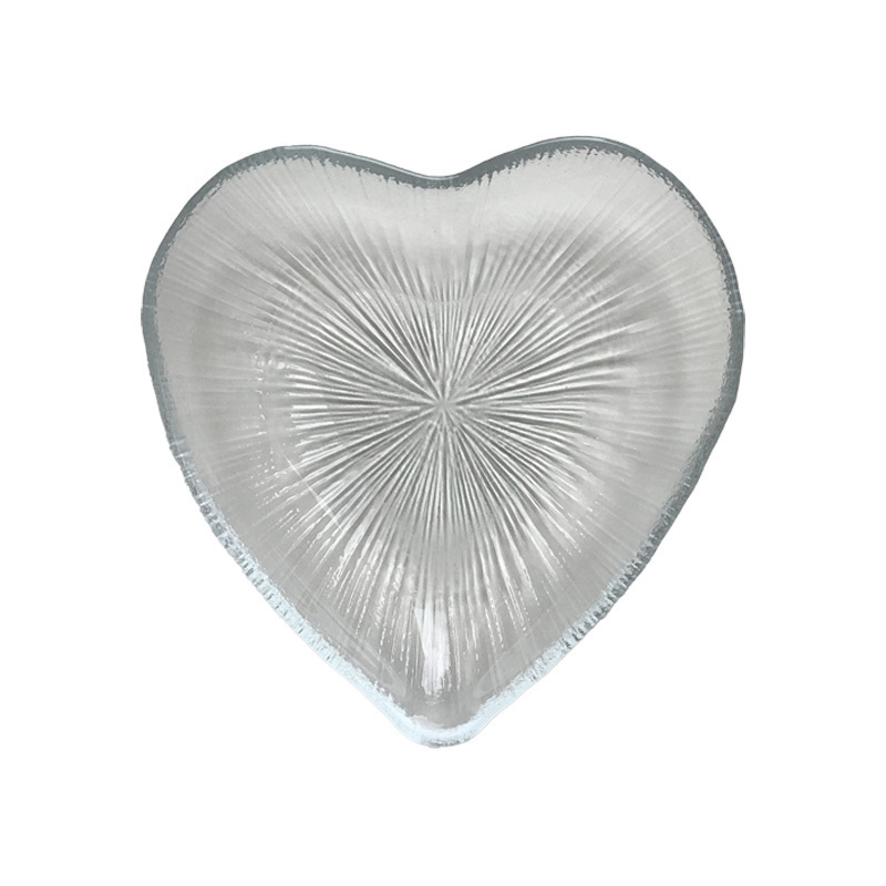 造型玻璃盤/愛心 約13×2×13cm