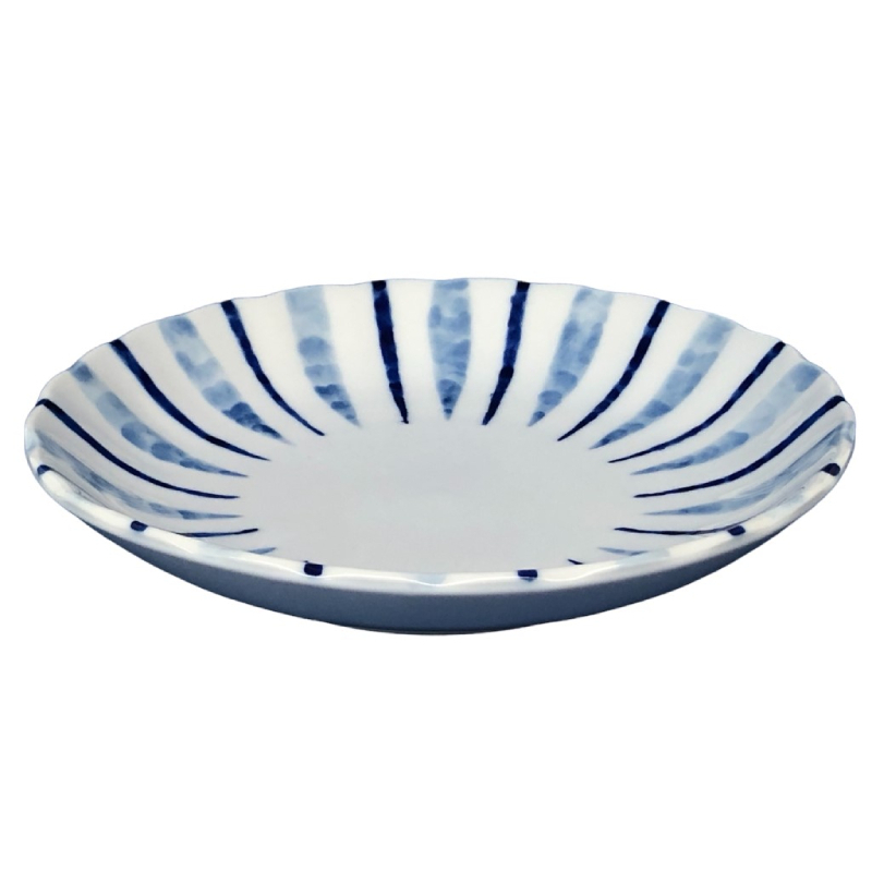 盛菜盤/十草紋 約16.9×3.2cm