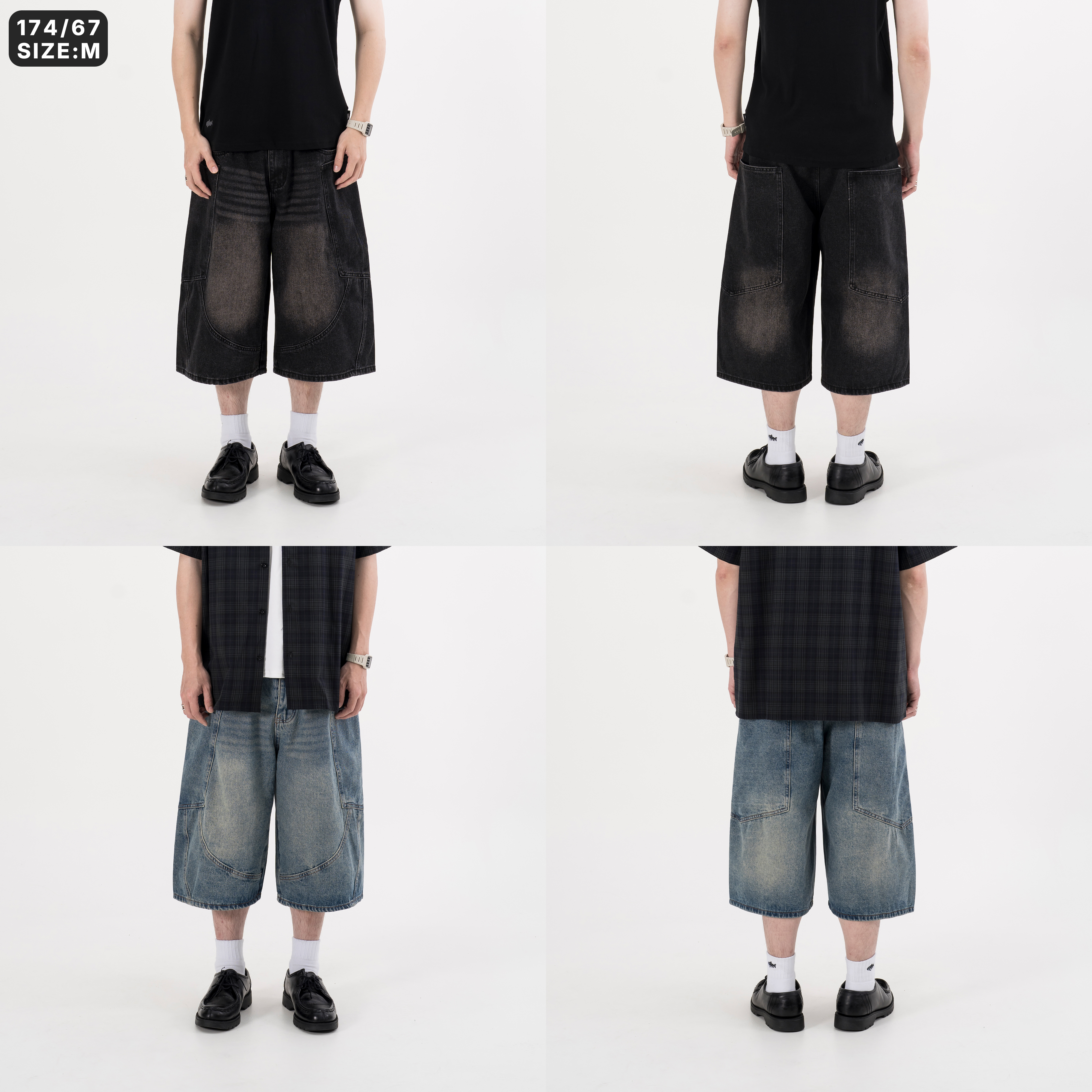 Tailored Denim Jorts 闊腿剪裁 牛仔 七分褲 [B-2540]
