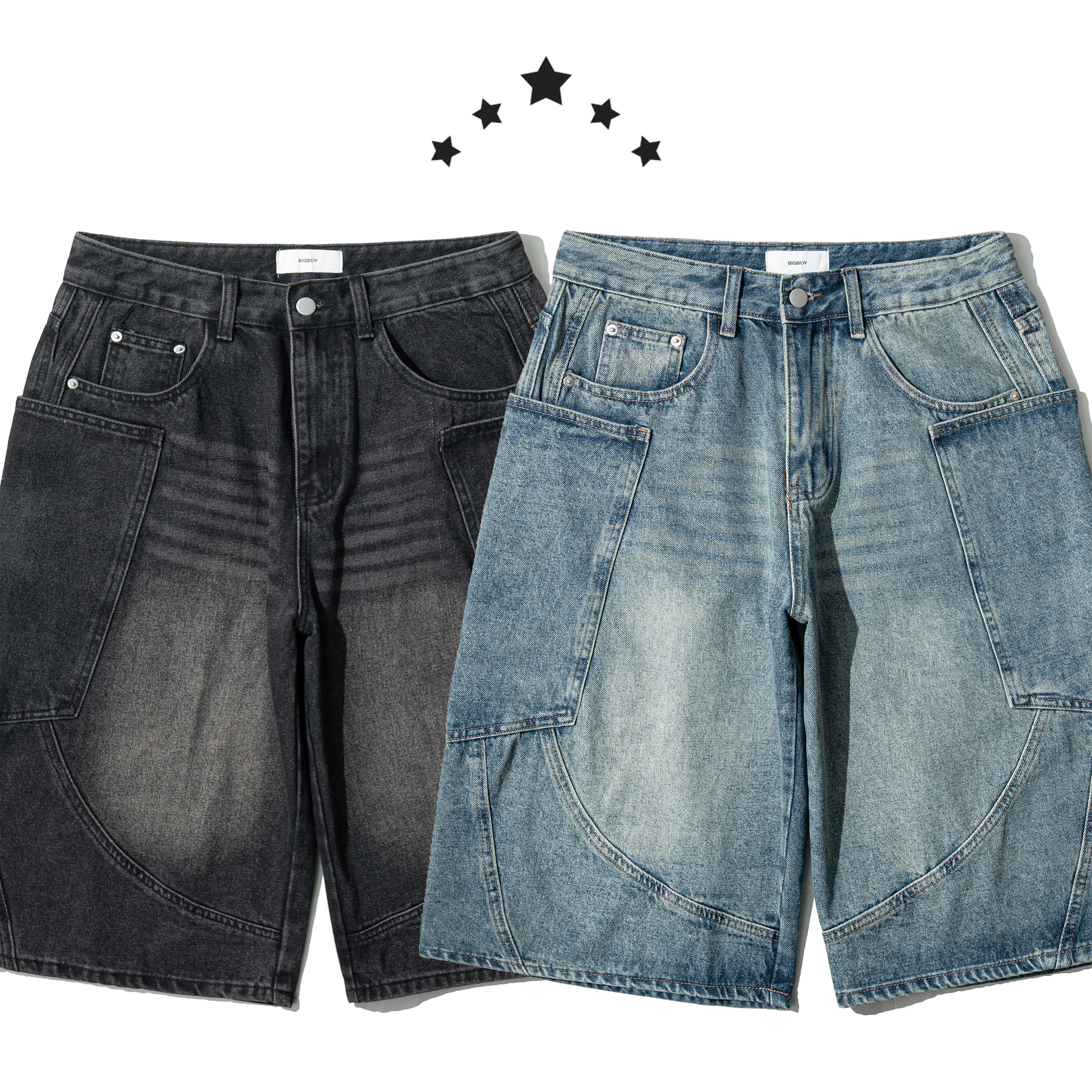 Tailored Denim Jorts 闊腿剪裁 牛仔 七分褲 [B-2540]