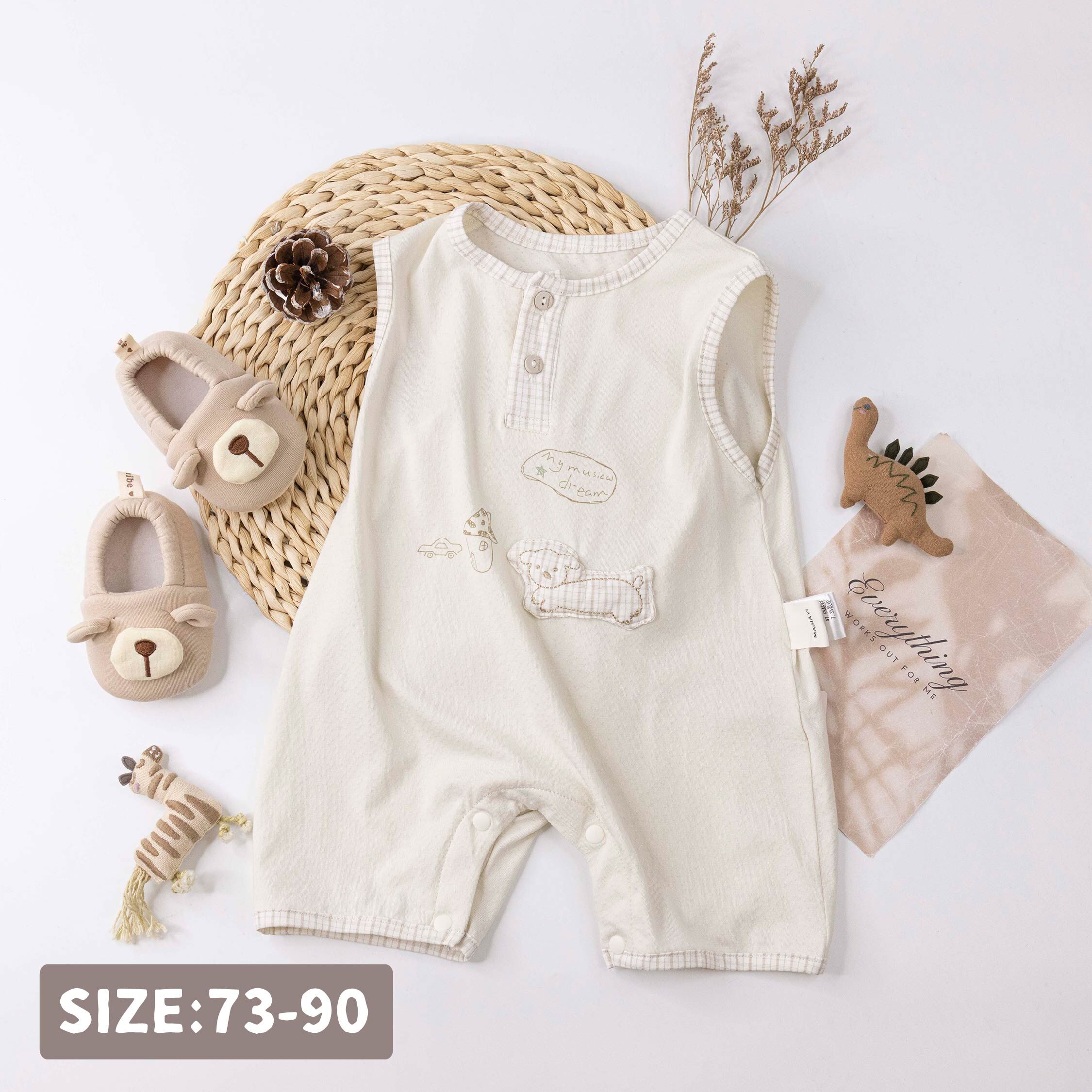 手繪圖案狗狗車縫連身衣 (JG6017)