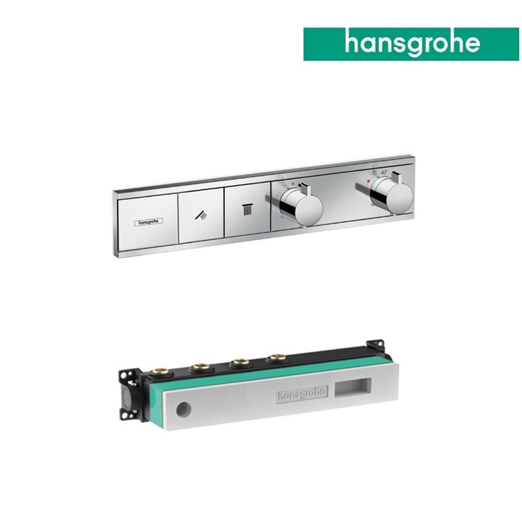 hansgrohe RainSelect 15380, -000 + 15310, -180 Thermostat for concealed installation for 2 functions