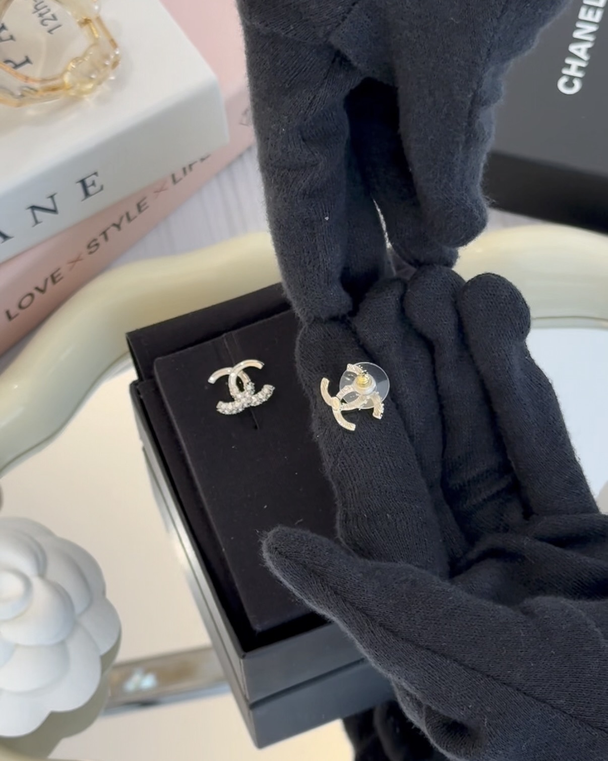 CHANEL｜糖霜耳釘 金色