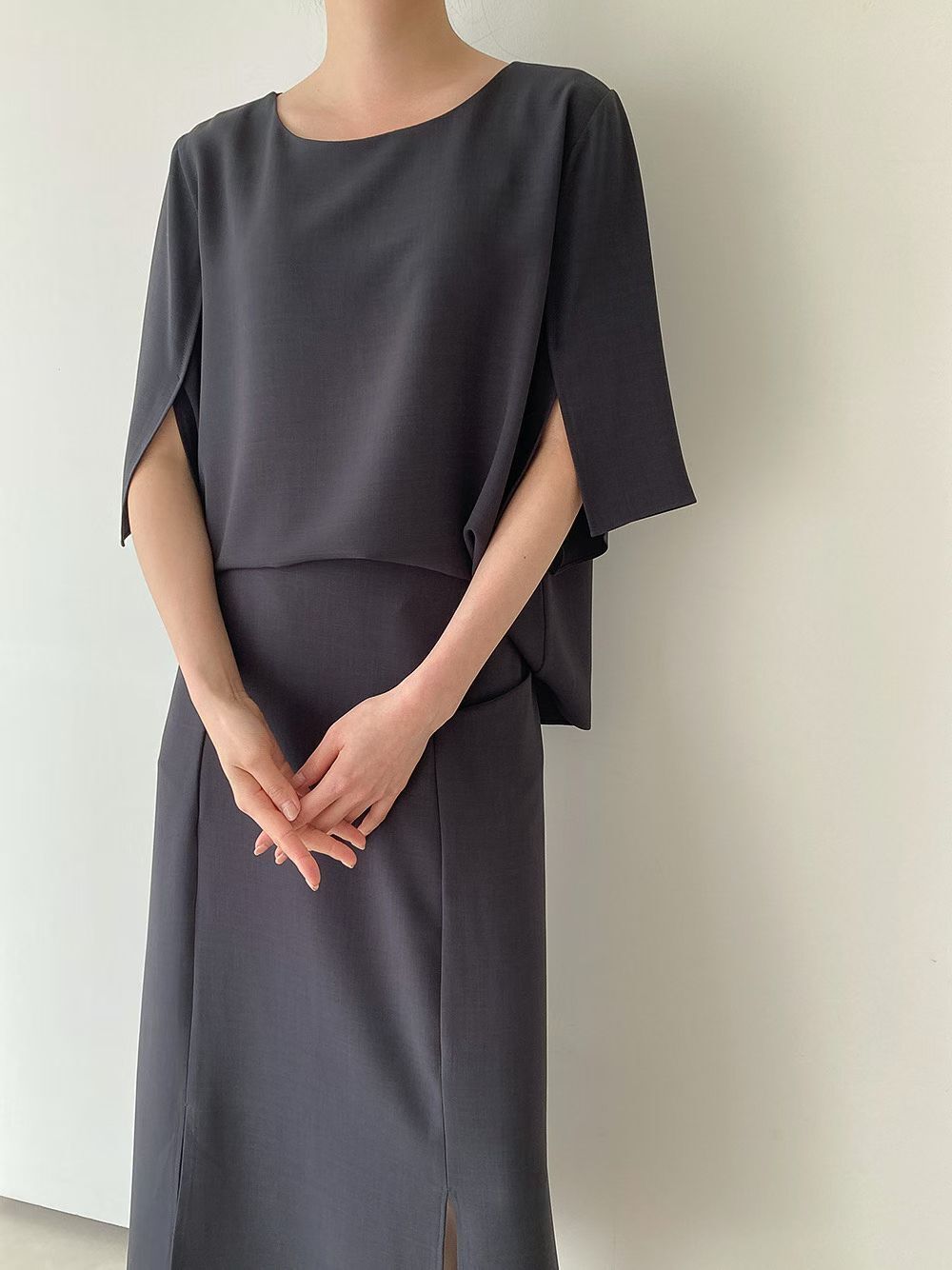 韓國高質N牌子雪紡淨色top~159D