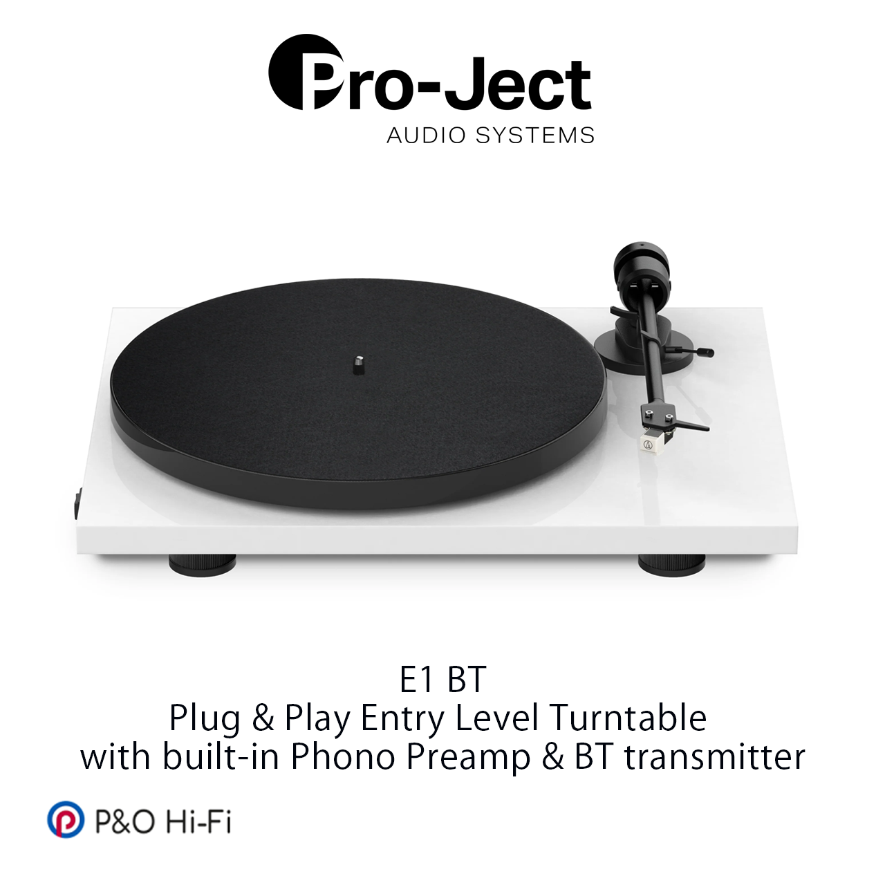 Pro-Ject E1 BT Plug & Play 入門級黑膠唱盤(內置 Phono 前級擴音機及 BT 發射器)