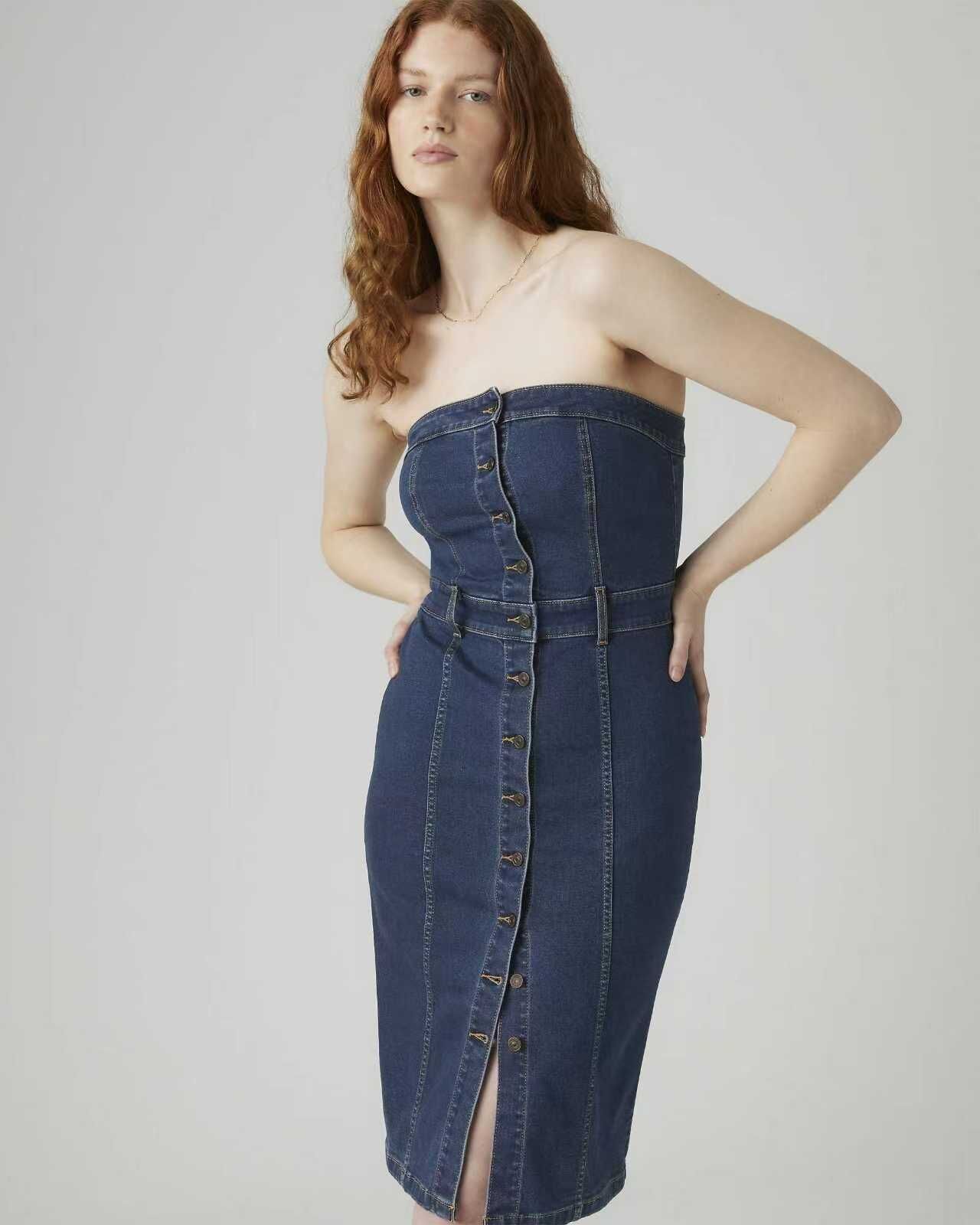 【預購】 H041781 LEVI'S 馬甲式單寧連身裙