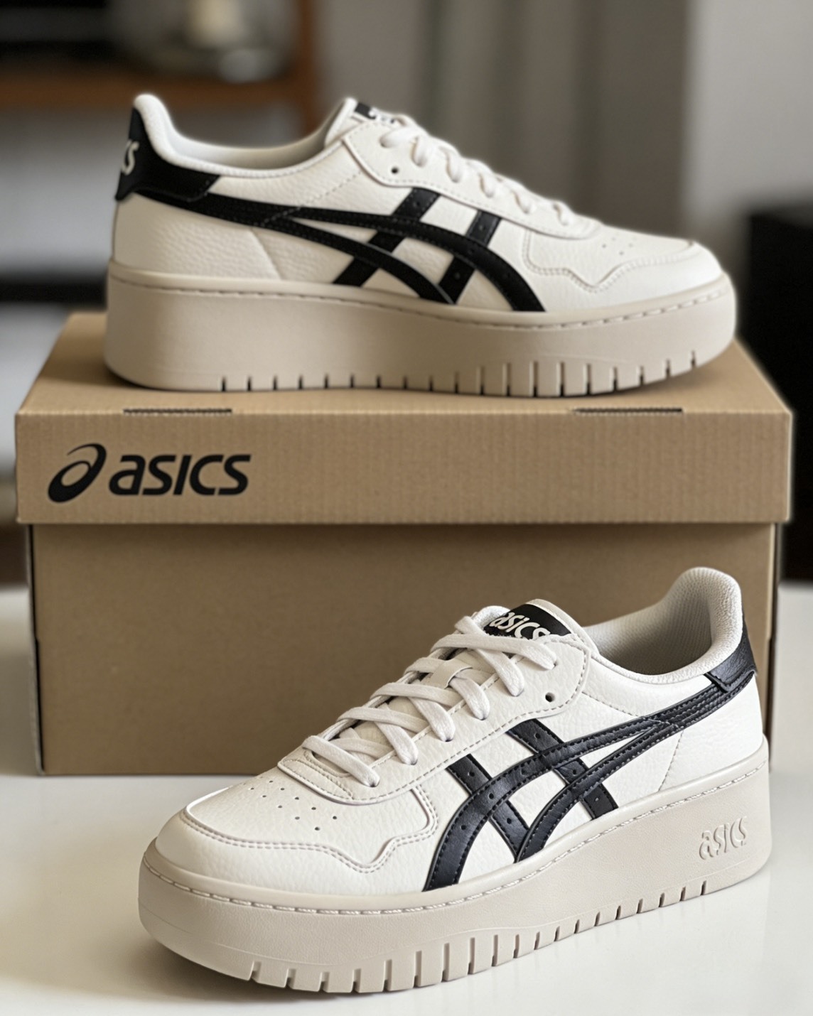 【預購】ASICS JAPAN S PF 厚底 米白 1202A532250