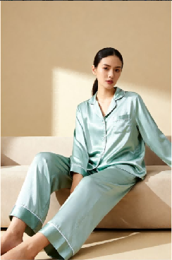 (U) 「錢皇」100%桑蠶絲長袖睡衣套裝 (長袖女士)(香草綠/桃花粉/酒 紅) - 錢皇 #2204QW