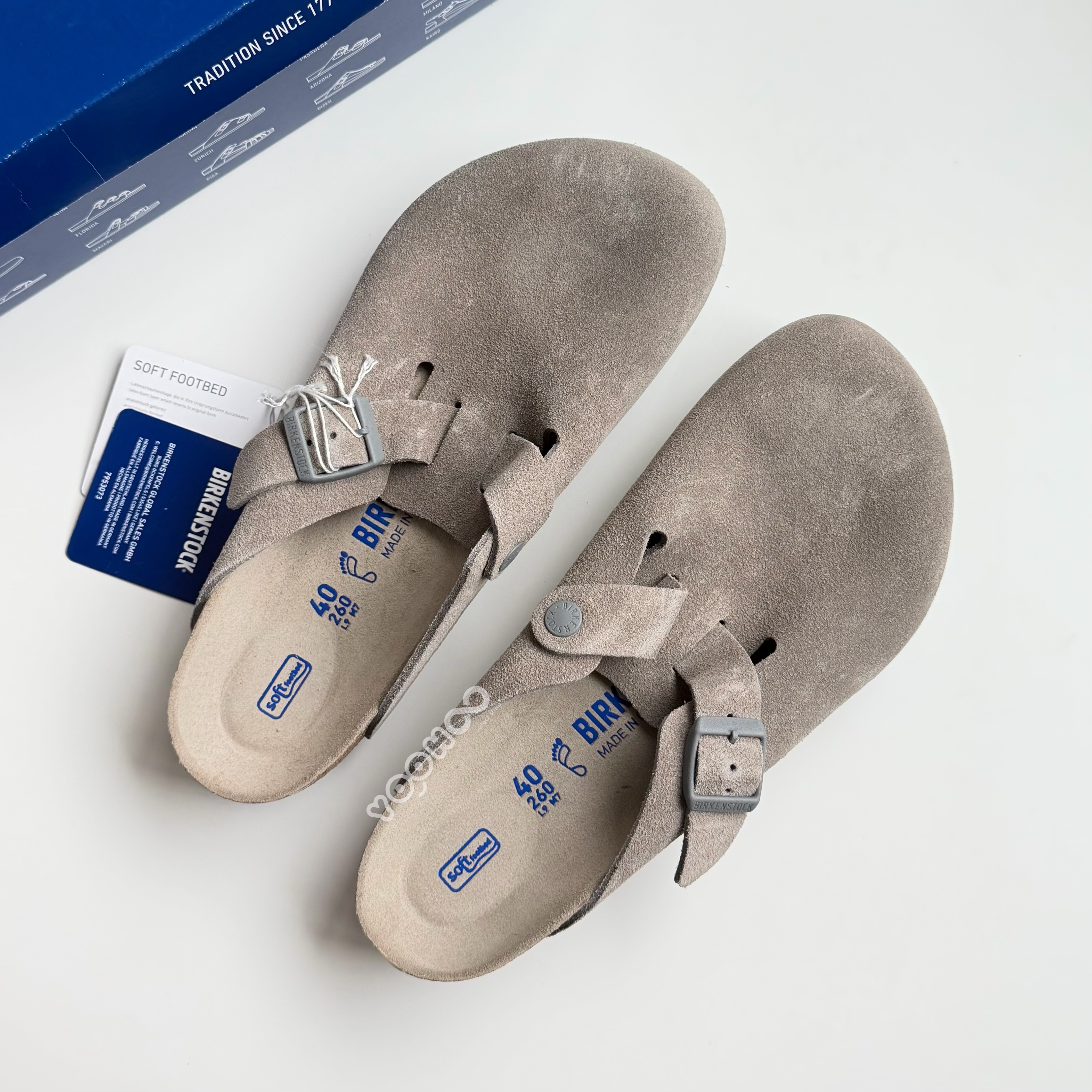 特價現貨┃BIRKENSTOCK BOSTON BS 灰色 麂皮