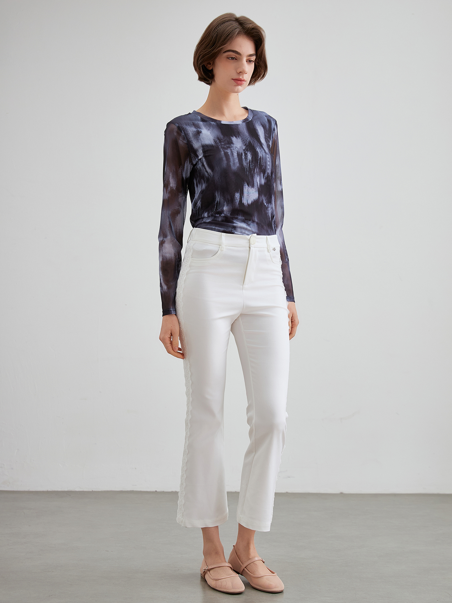 mi-tu 蕾絲邊緊身西裝褲