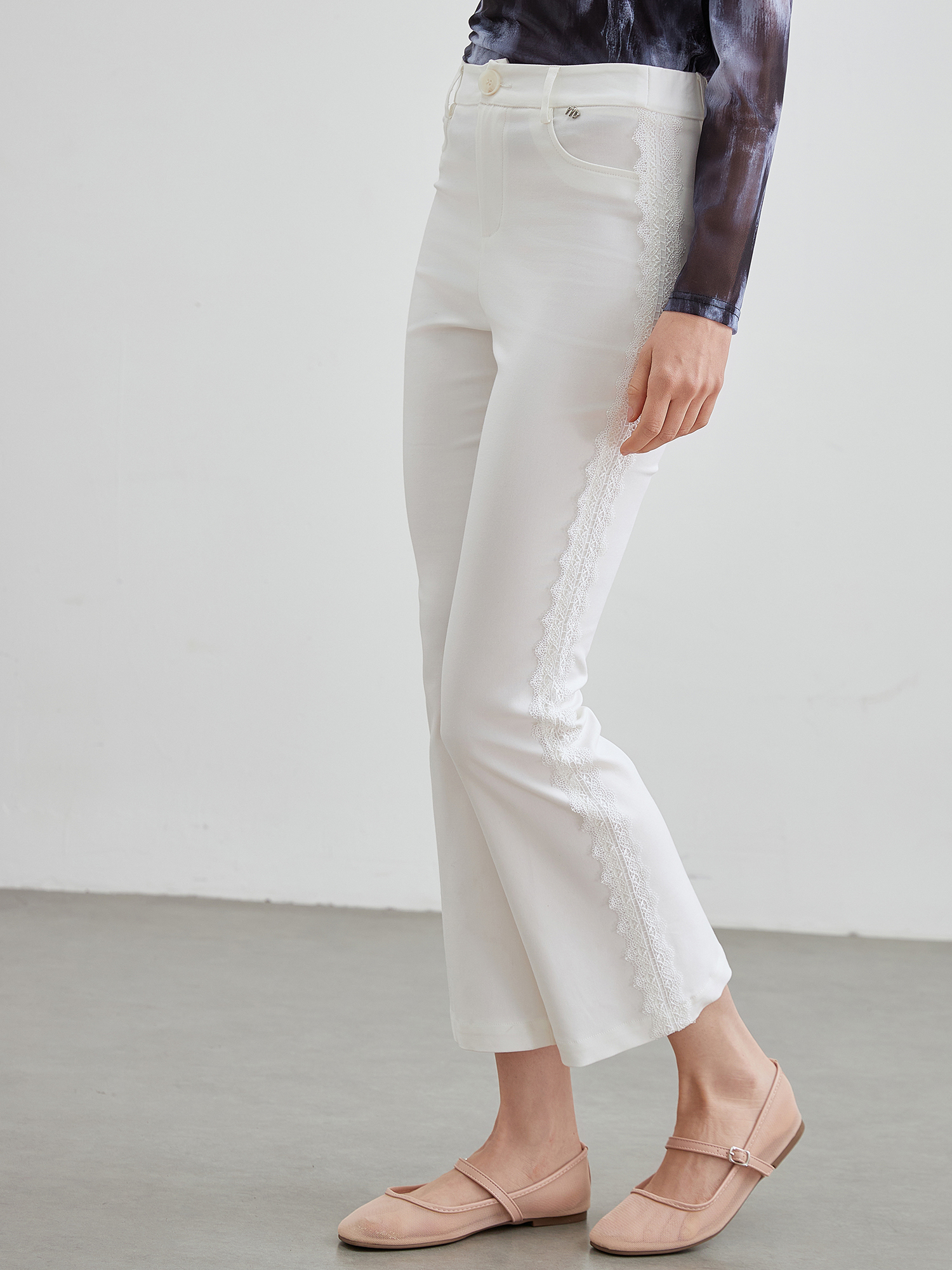 mi-tu 蕾絲邊緊身西裝褲