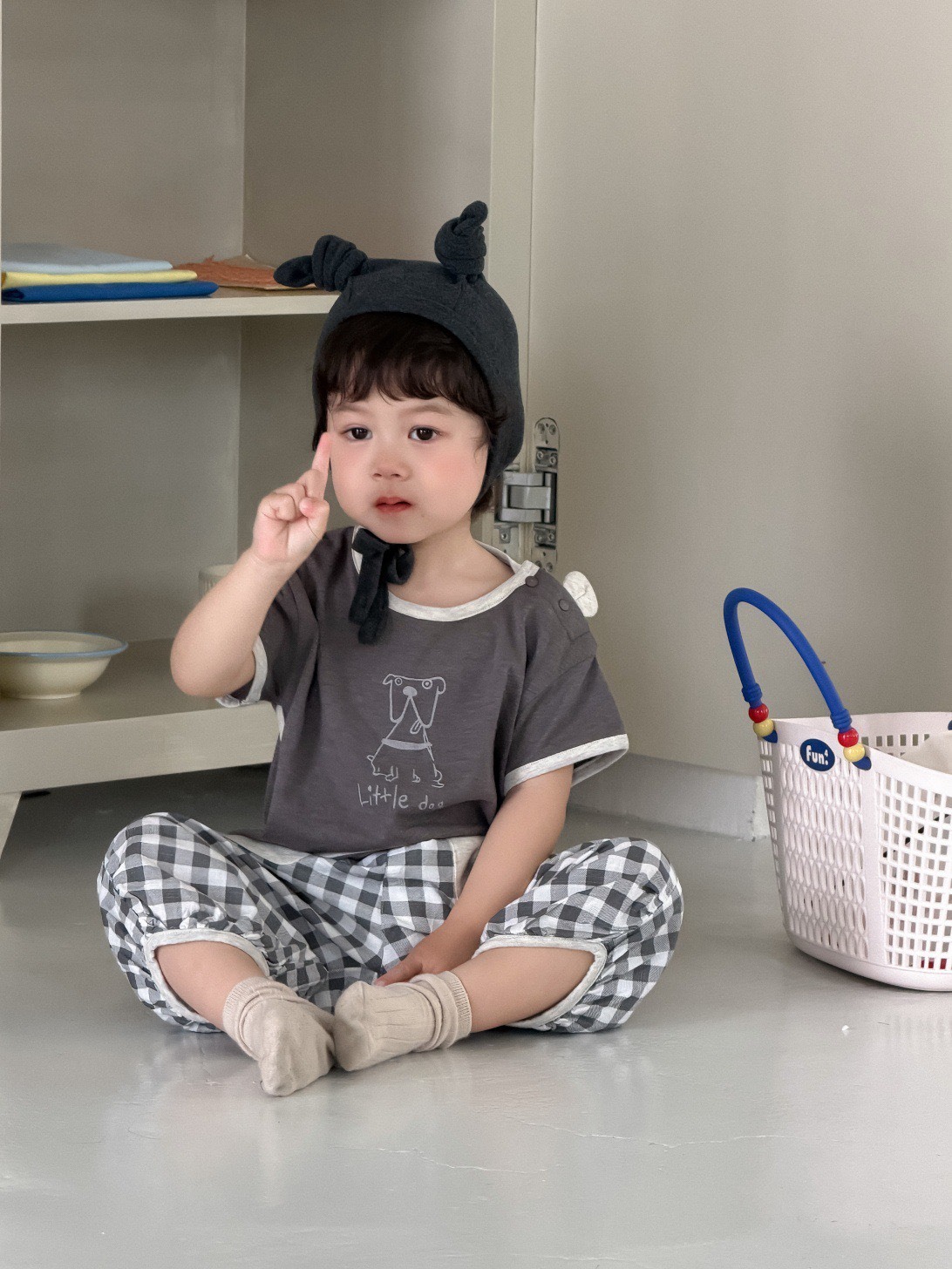 小狗塗鴉短袖上衣