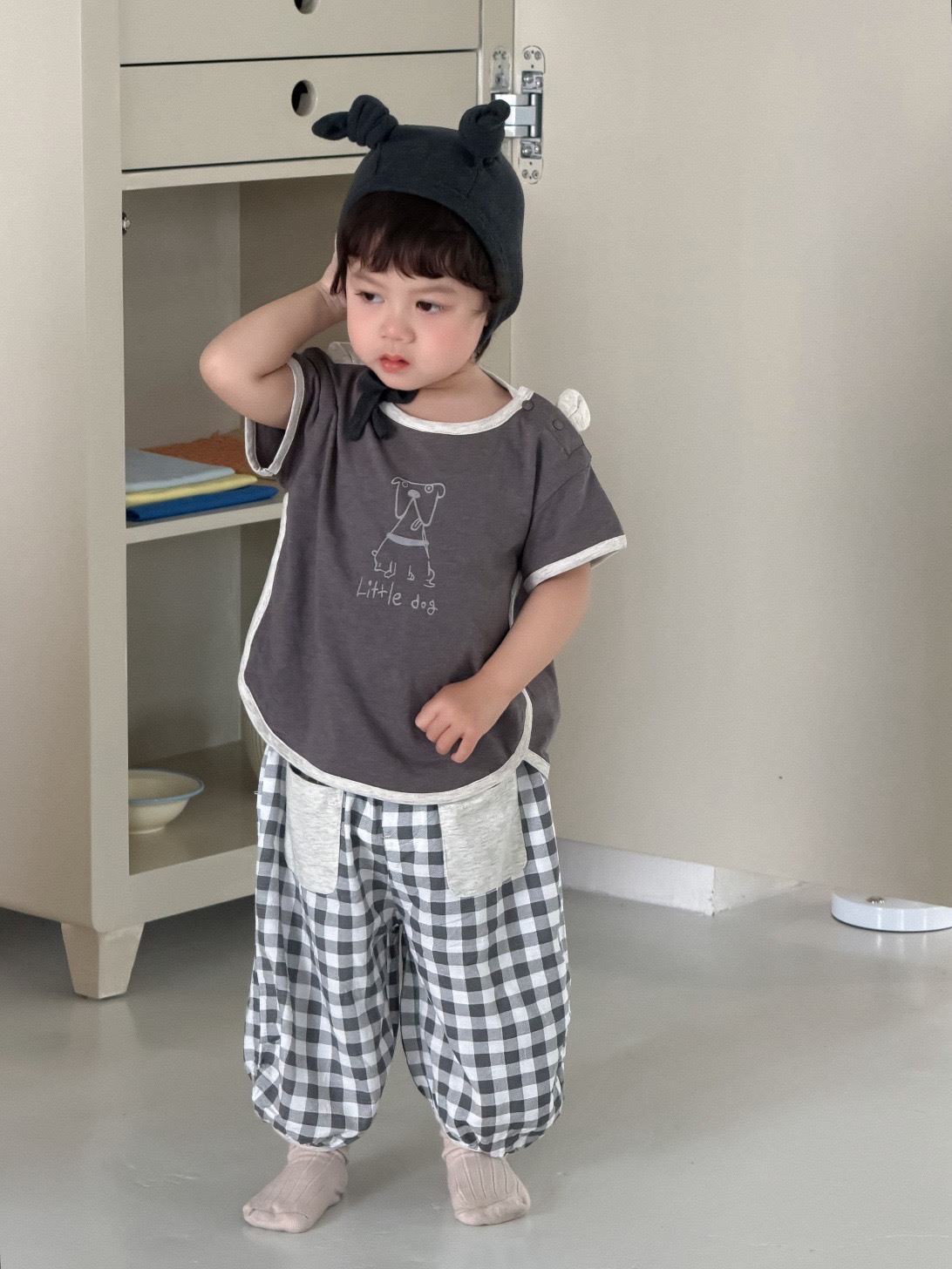 小狗塗鴉短袖上衣