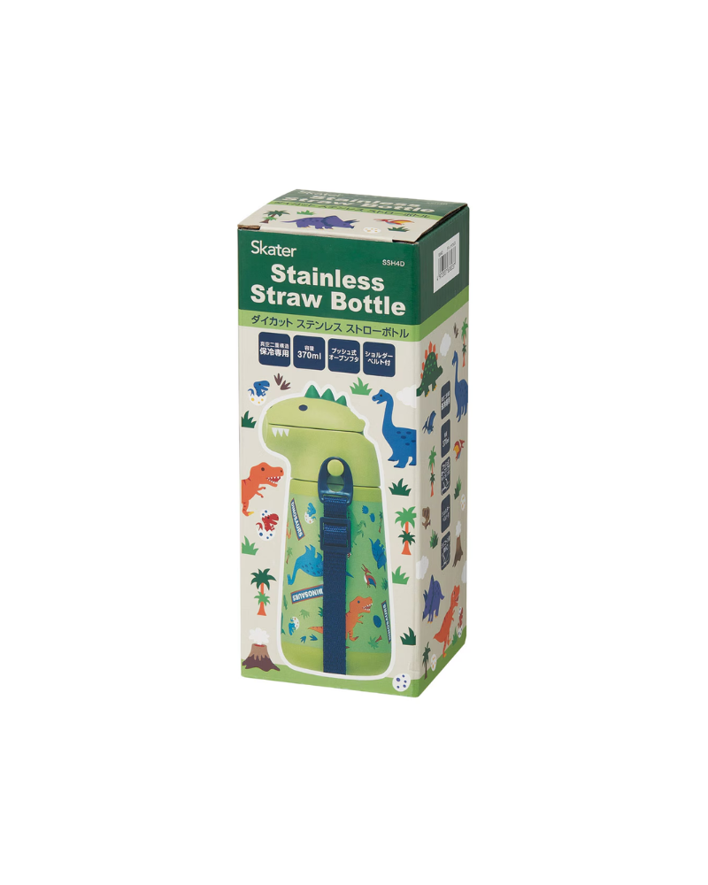 Skater 立體恐龍彈蓋吸管斜揹保冷壺 370ml