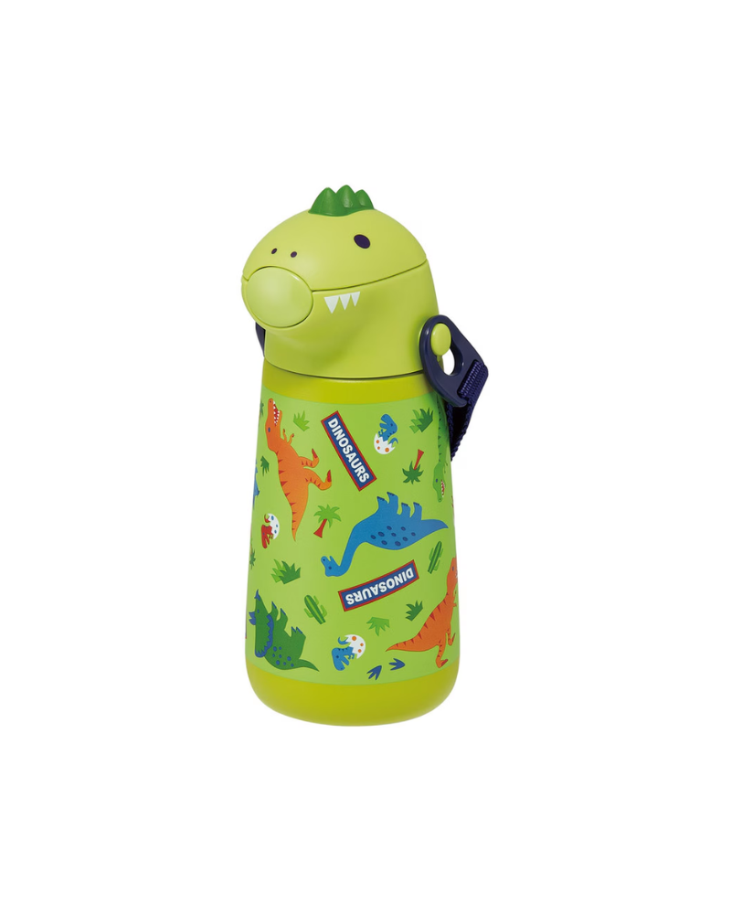 Skater 立體恐龍彈蓋吸管斜揹保冷壺 370ml