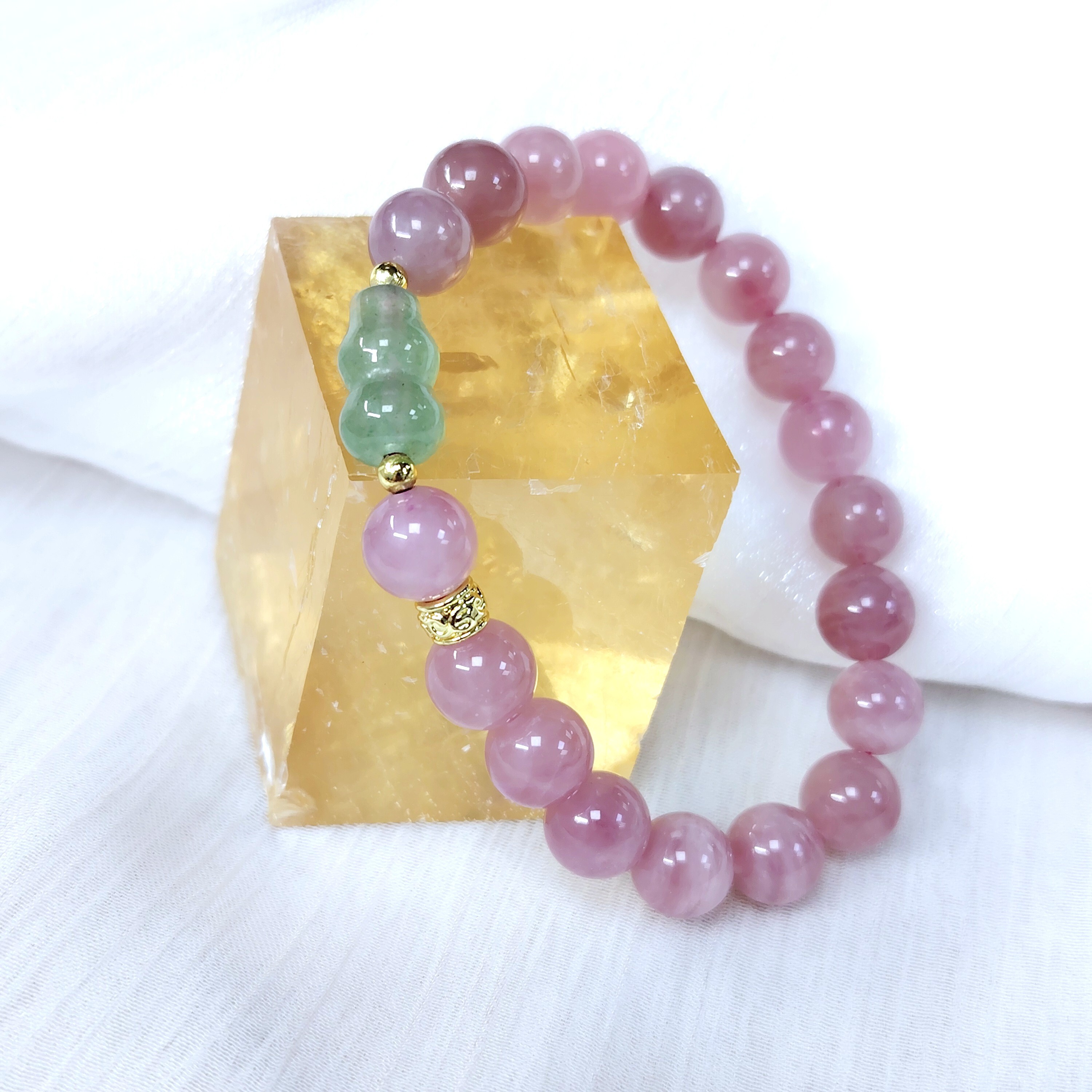 🔮Aura Crystal水晶🔮粉晶玉葫蘆水晶手串 #M02 #招桃花 #人緣 #淨化 #好運 #防小人