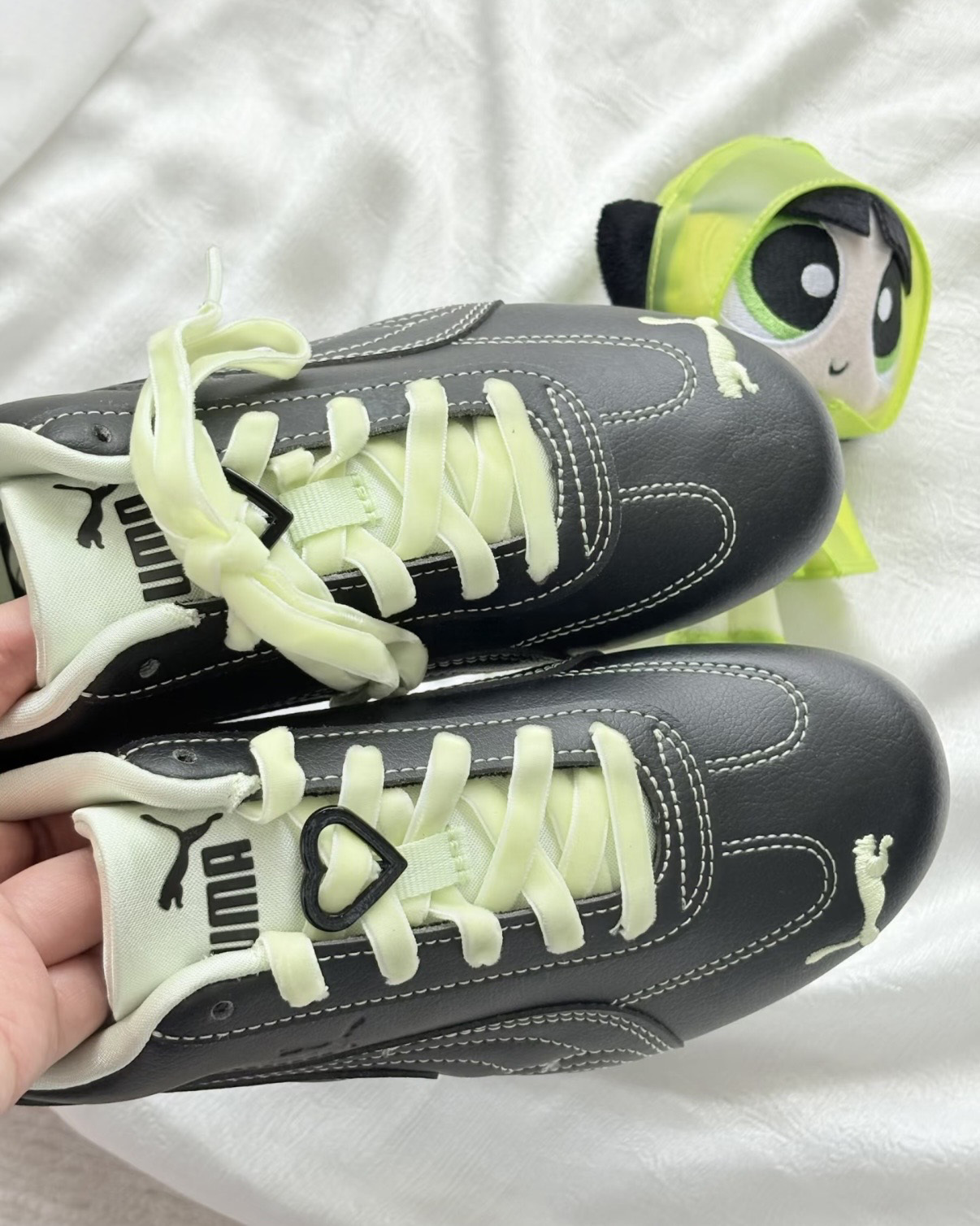 POWERPUFF GIRLS X PUMA SPEEDCAT 飛天小女警 黑綠 外縫線 撞色 賽車鞋 復古 男女鞋 408101-01 / 預購