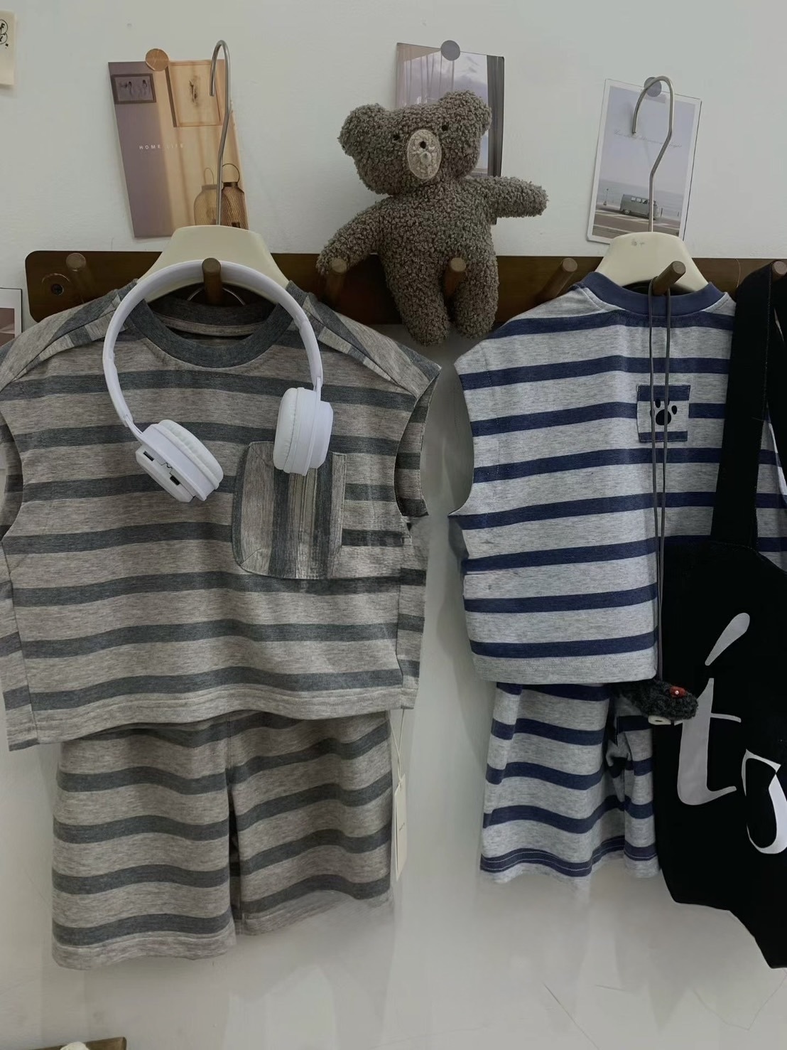 A04922條紋口袋拉鏈套裝