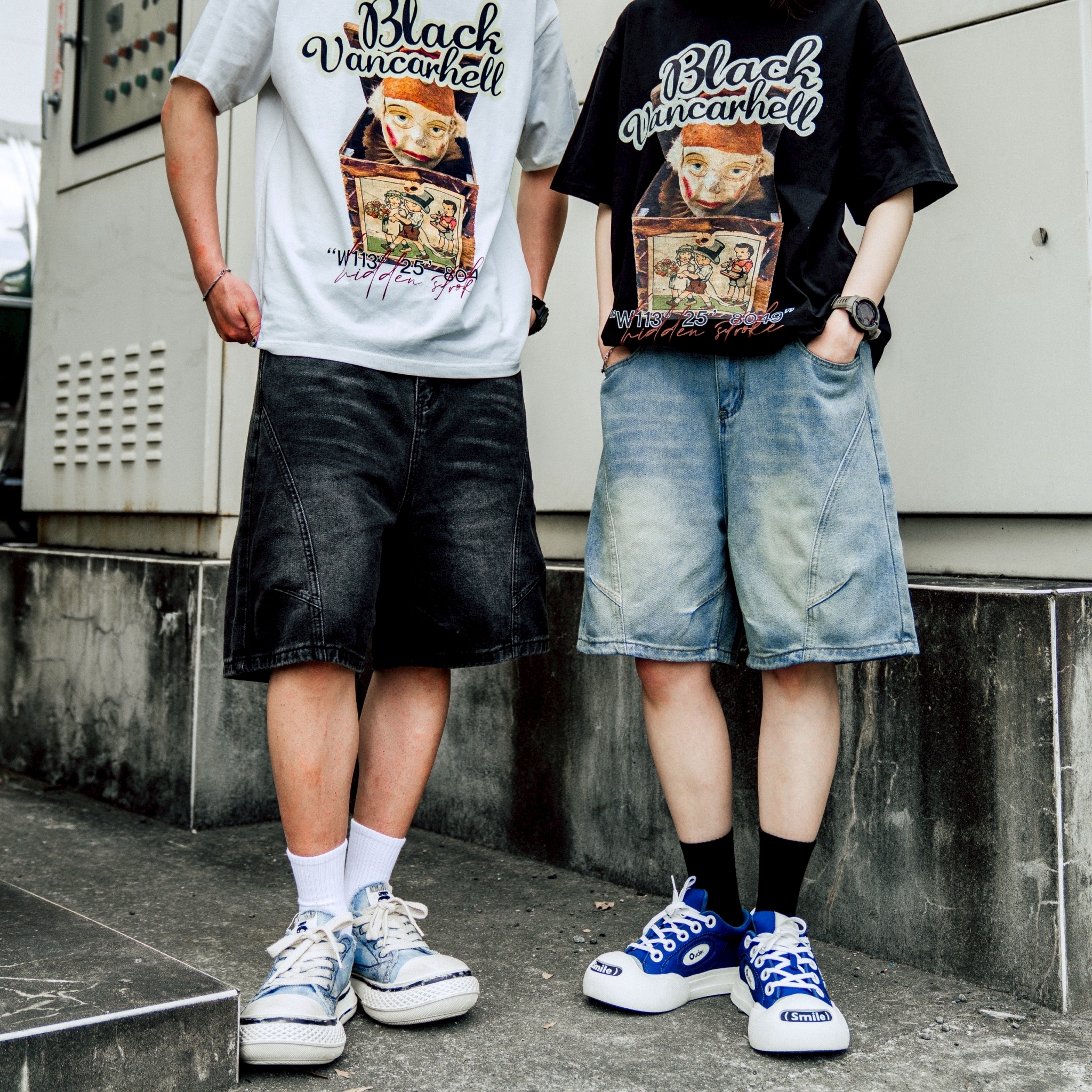 SBG立體剪裁寬鬆牛仔短褲 V0017