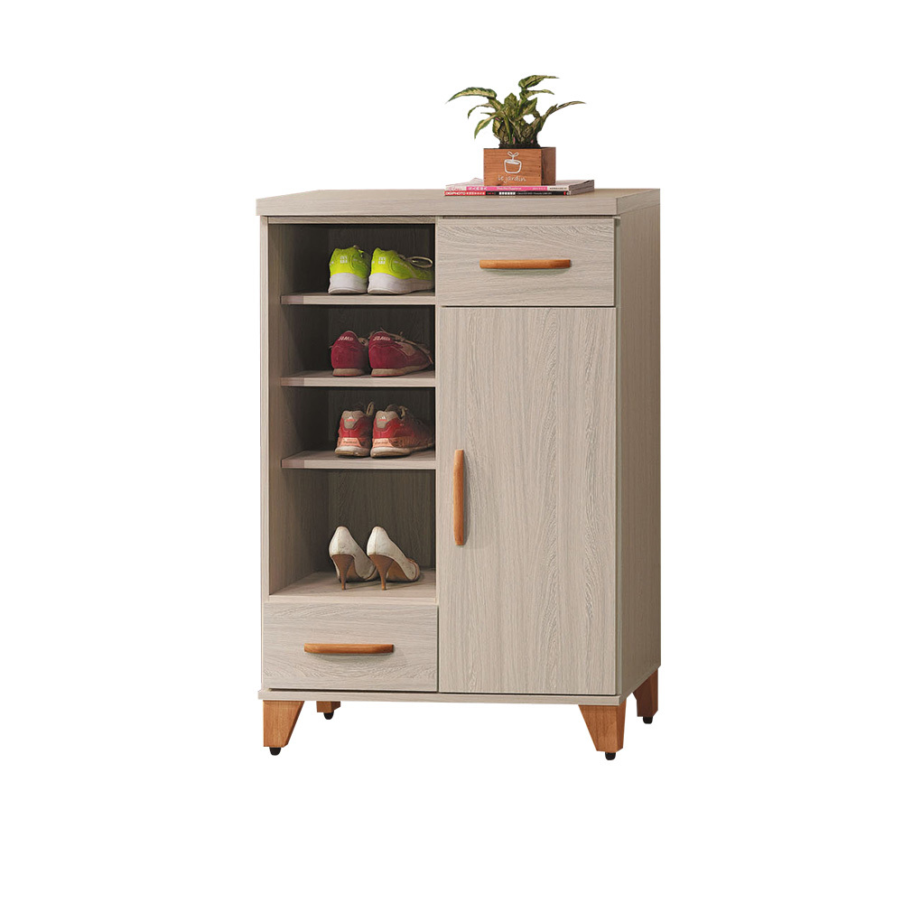 柏蒂家居-樂里2.7尺一門二抽左開放式收納鞋櫃