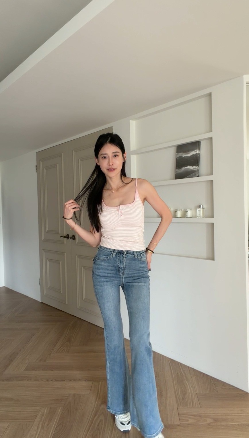 ｜韓國｜合身牛仔喇叭褲