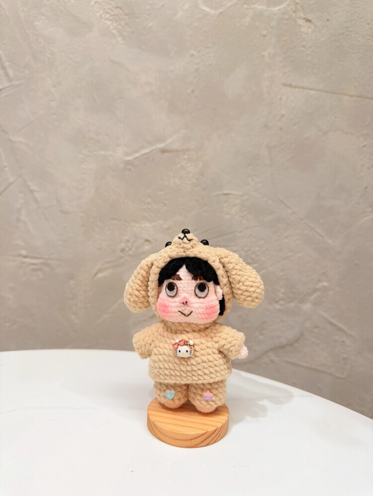 預購008-奶茶狗狗變裝小小醜娃『約9cm』((配飾隨機))『預購時間45-60天』