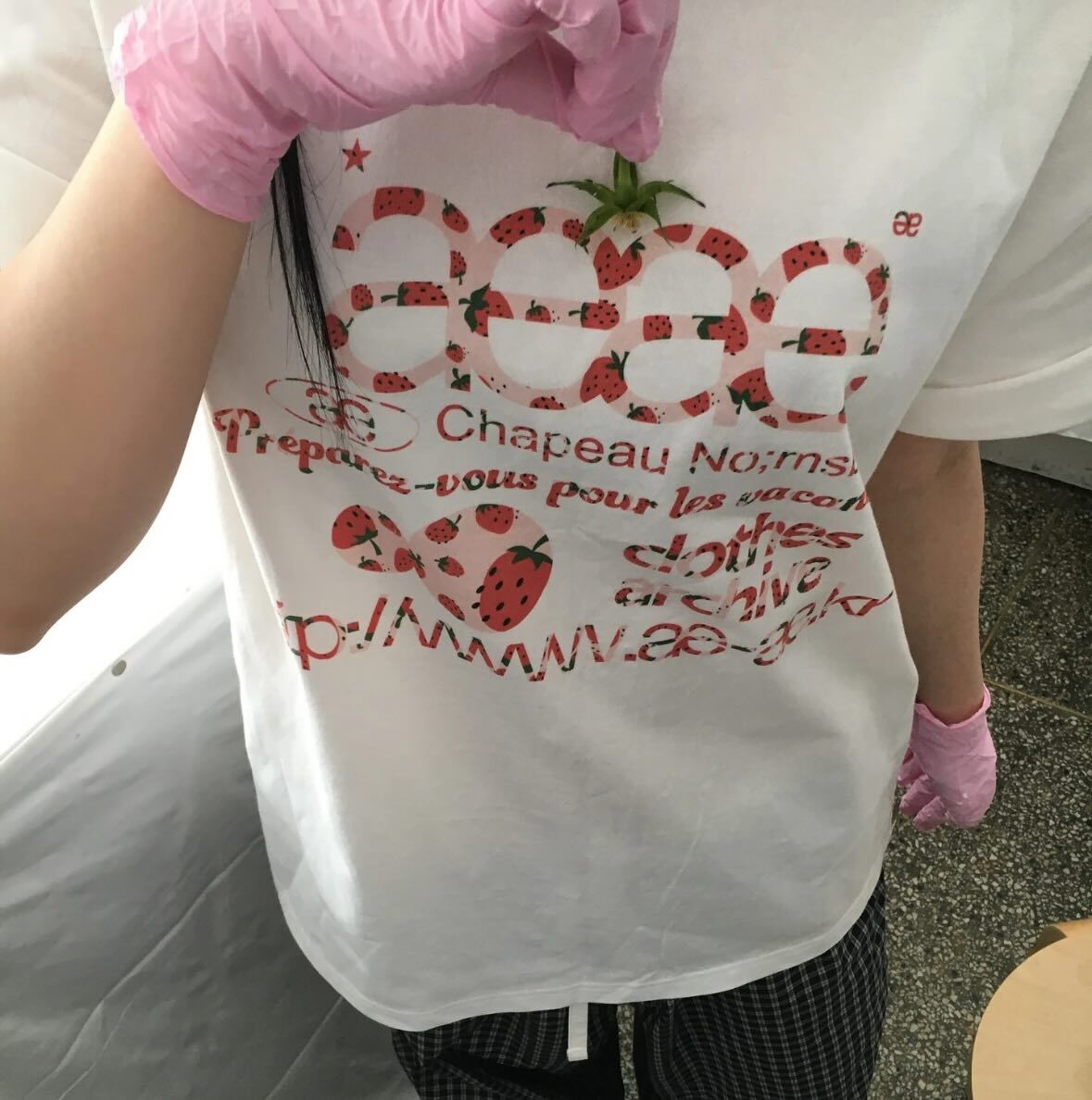 【預購】韓國代購 aeae 經典 Web Logo 印花 草莓 短袖 T-shirts