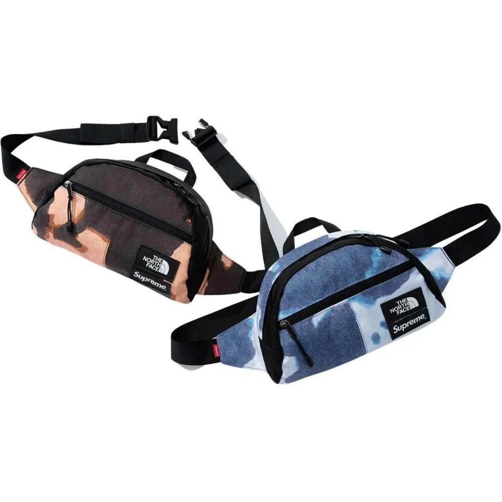 2021AW SUPREME THE NORTH FACE bleached denim print roo II 3L 聯名 腰包 肩背包 包包