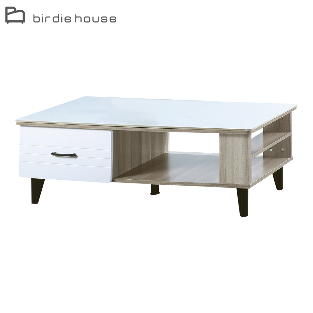 柏蒂家居-撒克遜4尺二抽開放式岩板大茶几