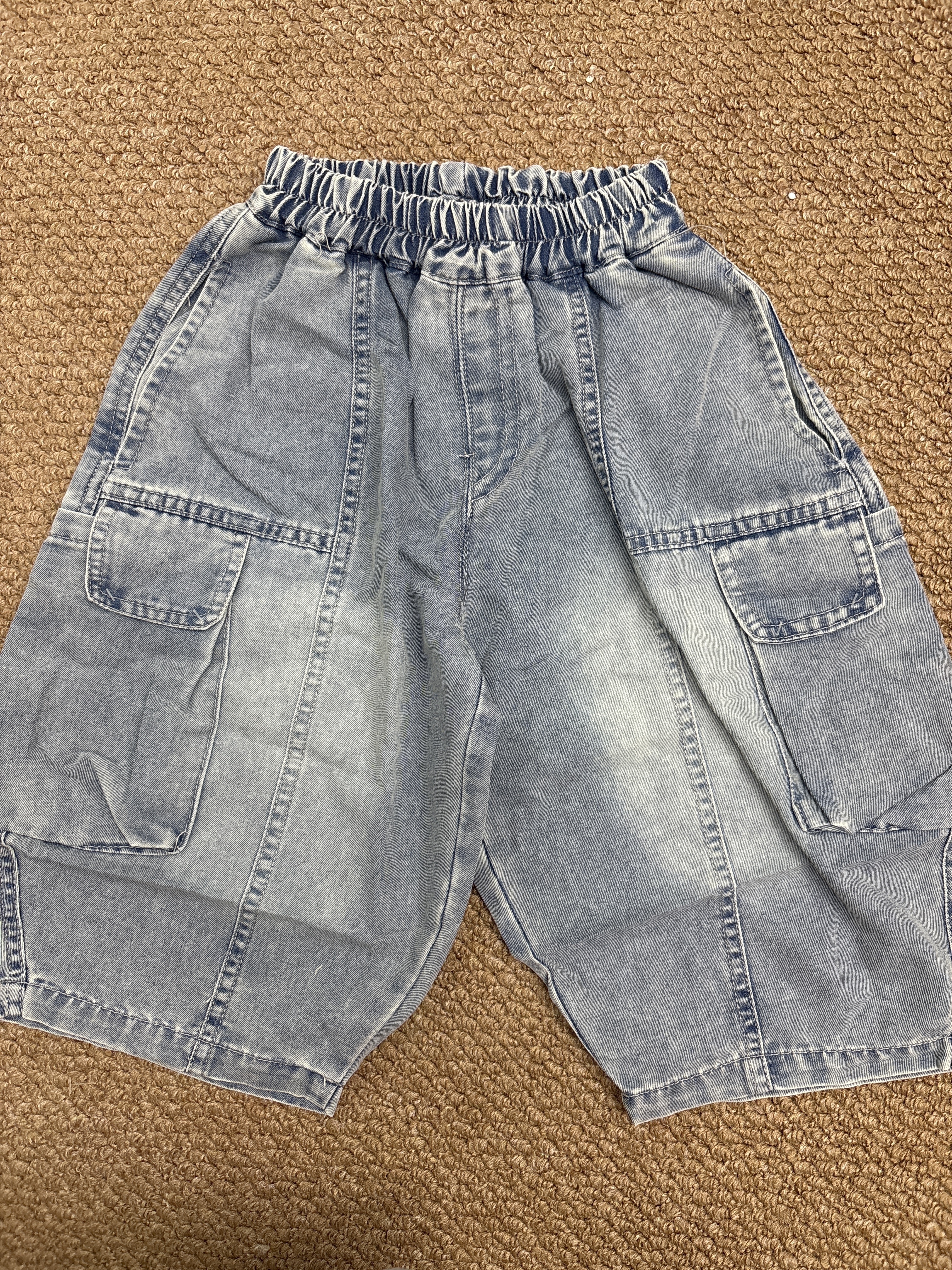 A04924雙口袋工裝牛仔褲