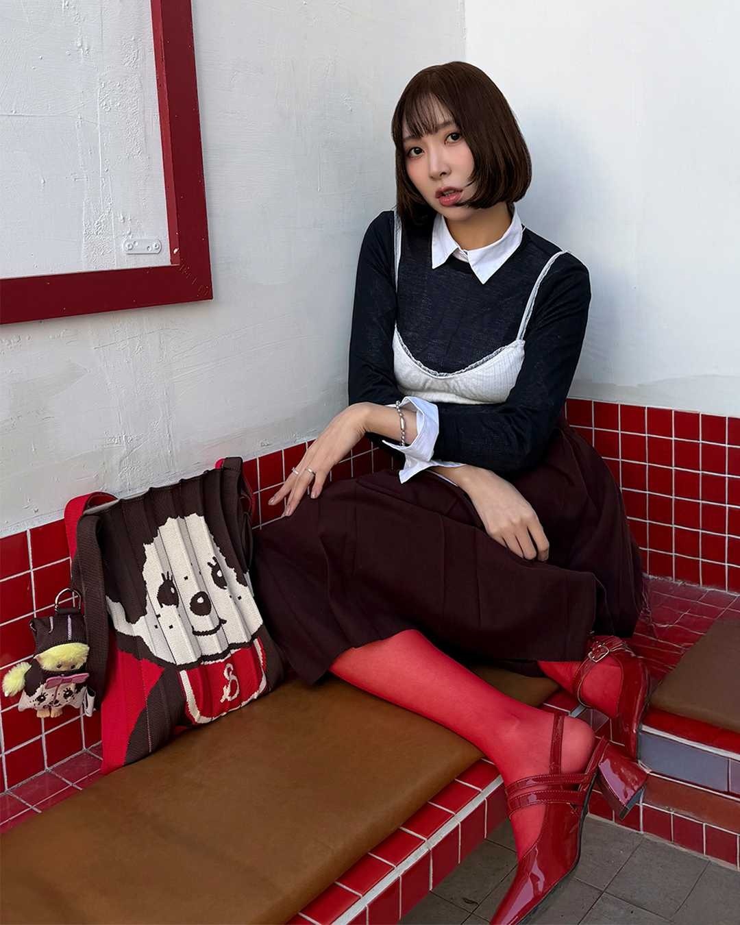 【 5/1收單 】JOSEPH AND STACEY 幸運百褶針織包 (M) - Monchhichi 聯名限定版