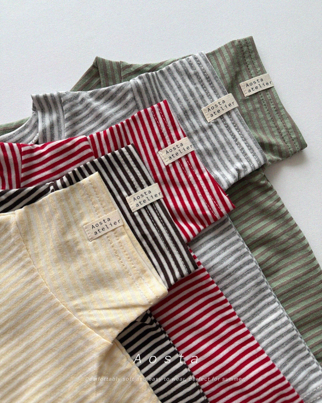 韓國🇰🇷Aosta 基本款條紋Ｔ恤(S-XXL)
