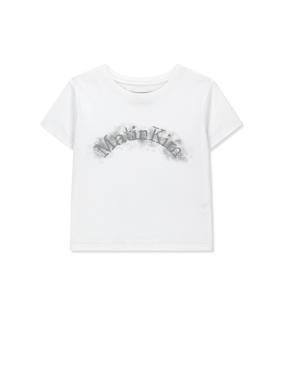MATIN KIM拱形LOGO短版上衣 白色