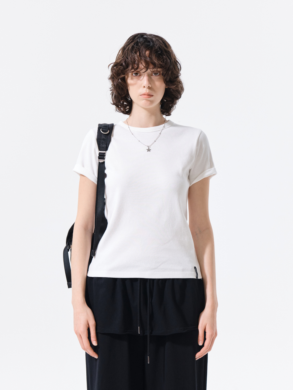 標籤設計修身上衣 象牙白