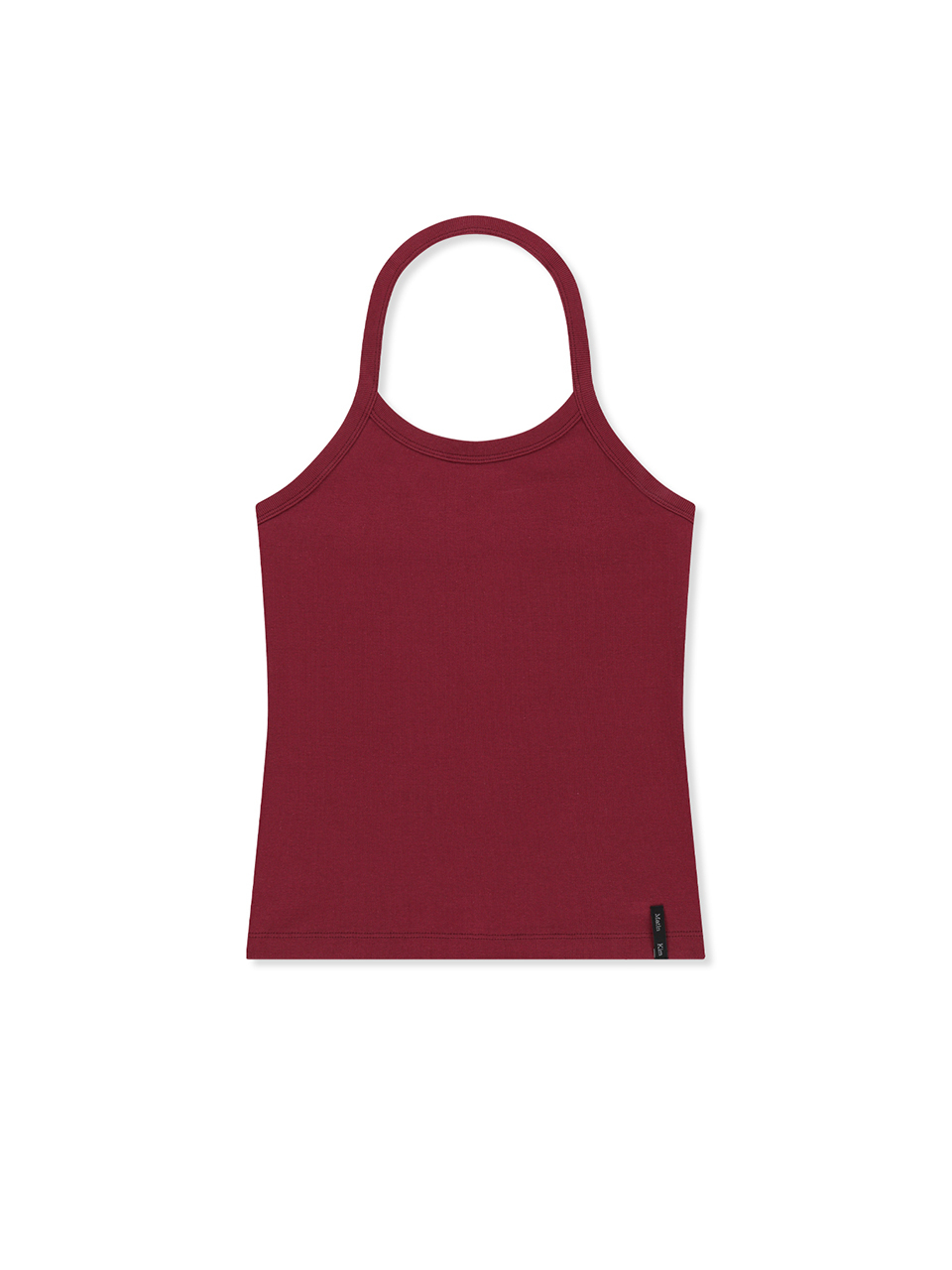 標籤細節掛脖背心 酒紅