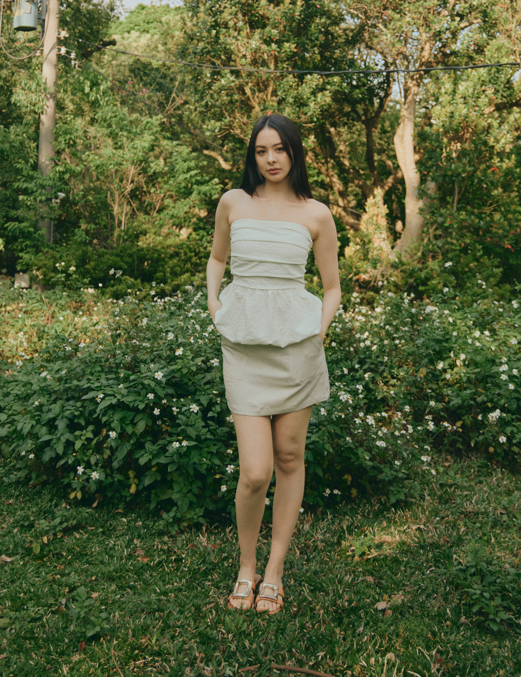 澎澎打褶小鑽平口Bra Top（3尺寸）