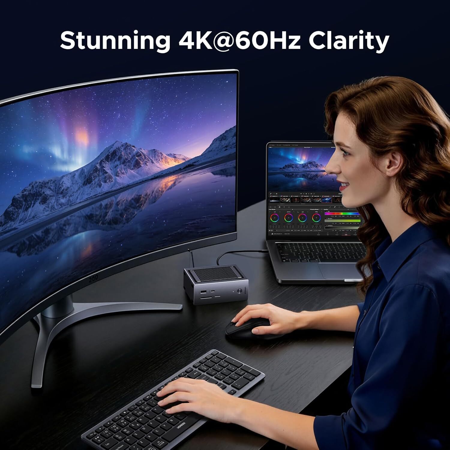 UGREEN Revodok 4K@60Hz HDMI、3×USB‑A、USB‑C、Gigabit網口、SD/TF卡槽、M.2 NVMe硬碟槽 10 in 1 Docking Station 10合1集線器 cm923 - 55735