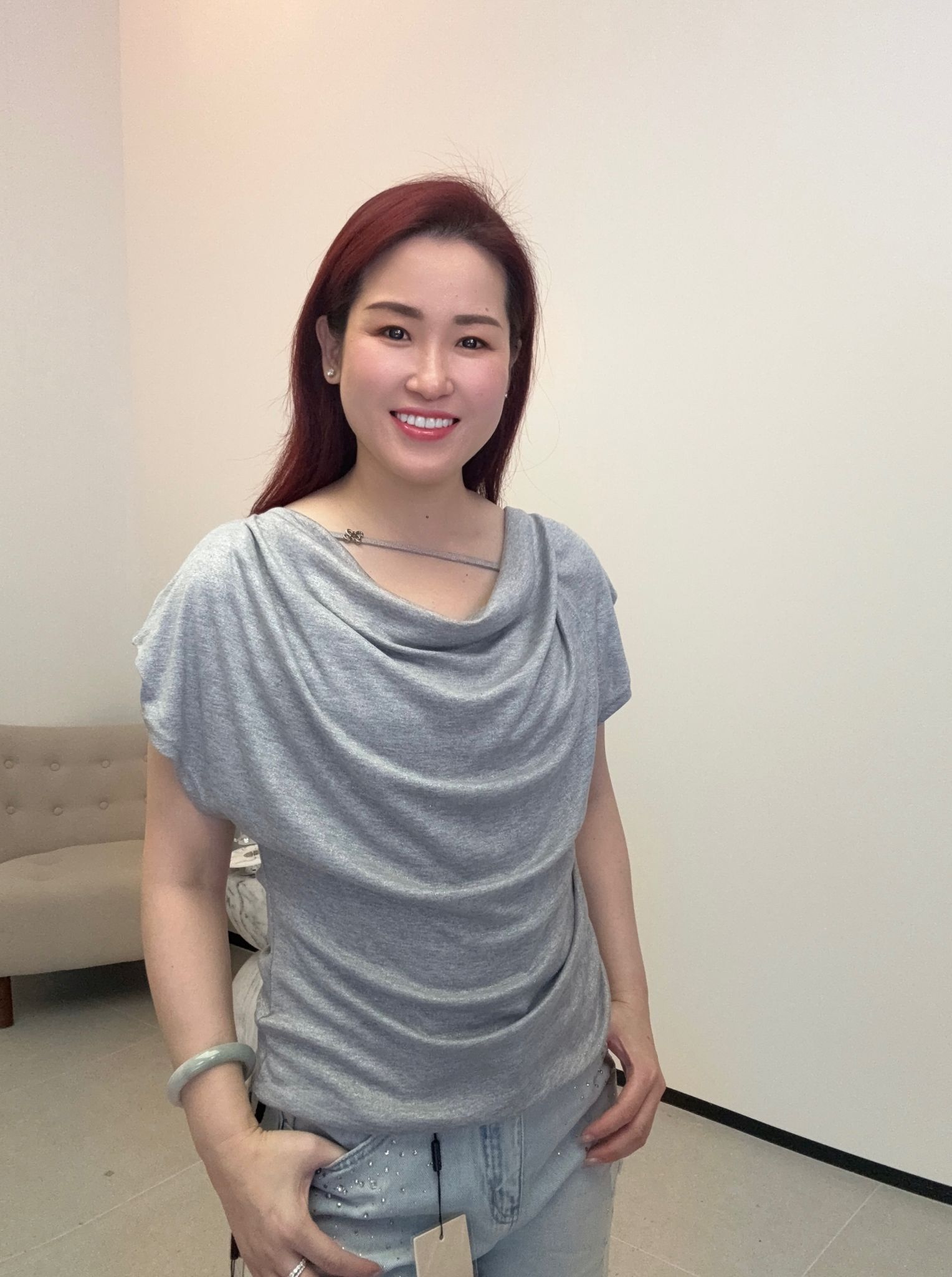 YH001 Z003 短款小衫 灰色