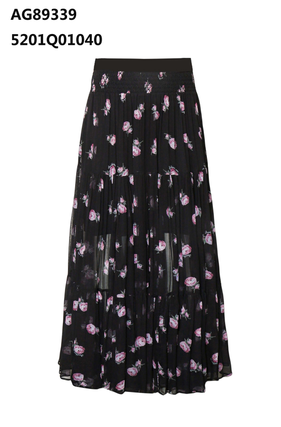 YH002 Z021 長裙 黑底花