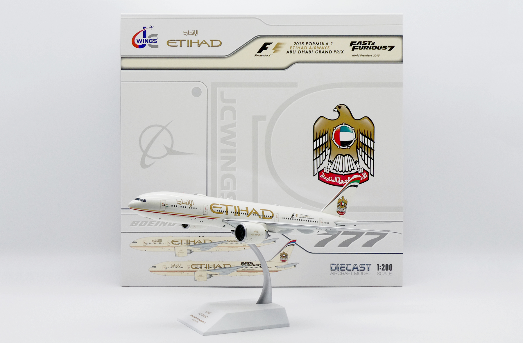 JC WINGS  1/200 阿提哈德航空 波音777-200LR A6-LRD 「2015 F1」塗裝