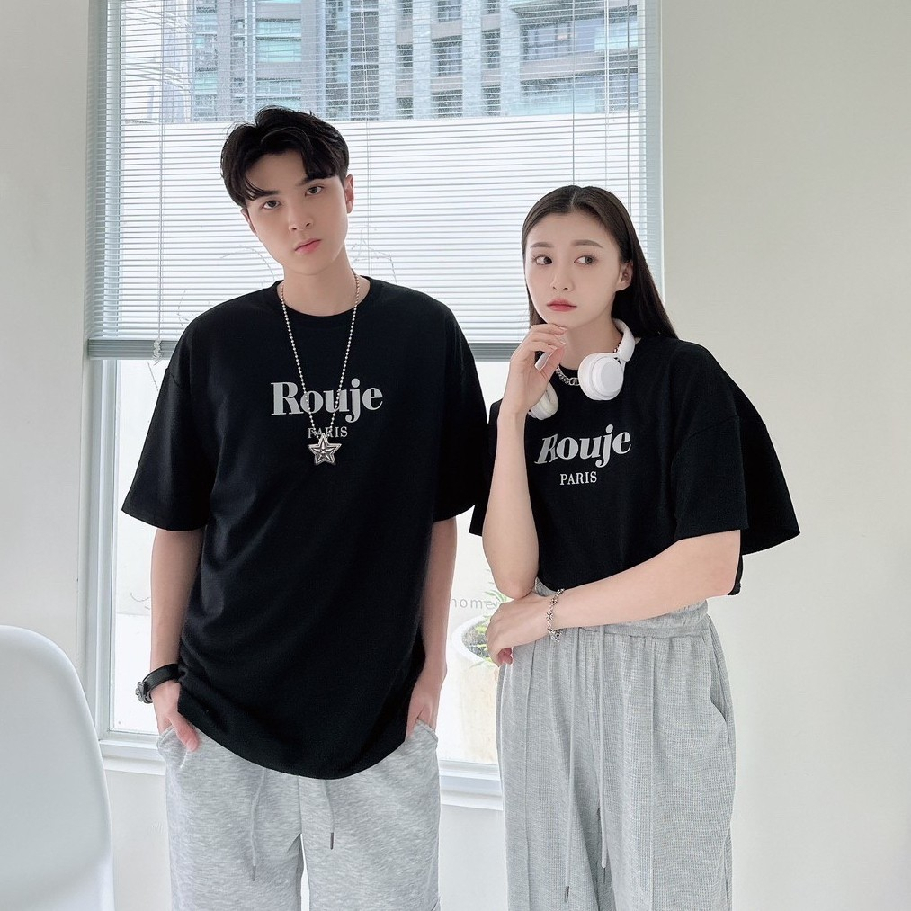 韓國 ROUJE 短版T 短T 情侶款! 細絨布短T  80304