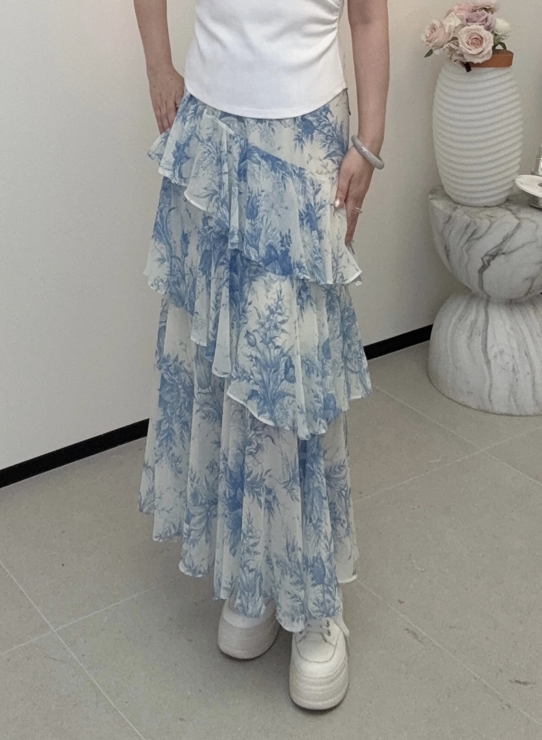 YH006 Z063 長裙 藍花