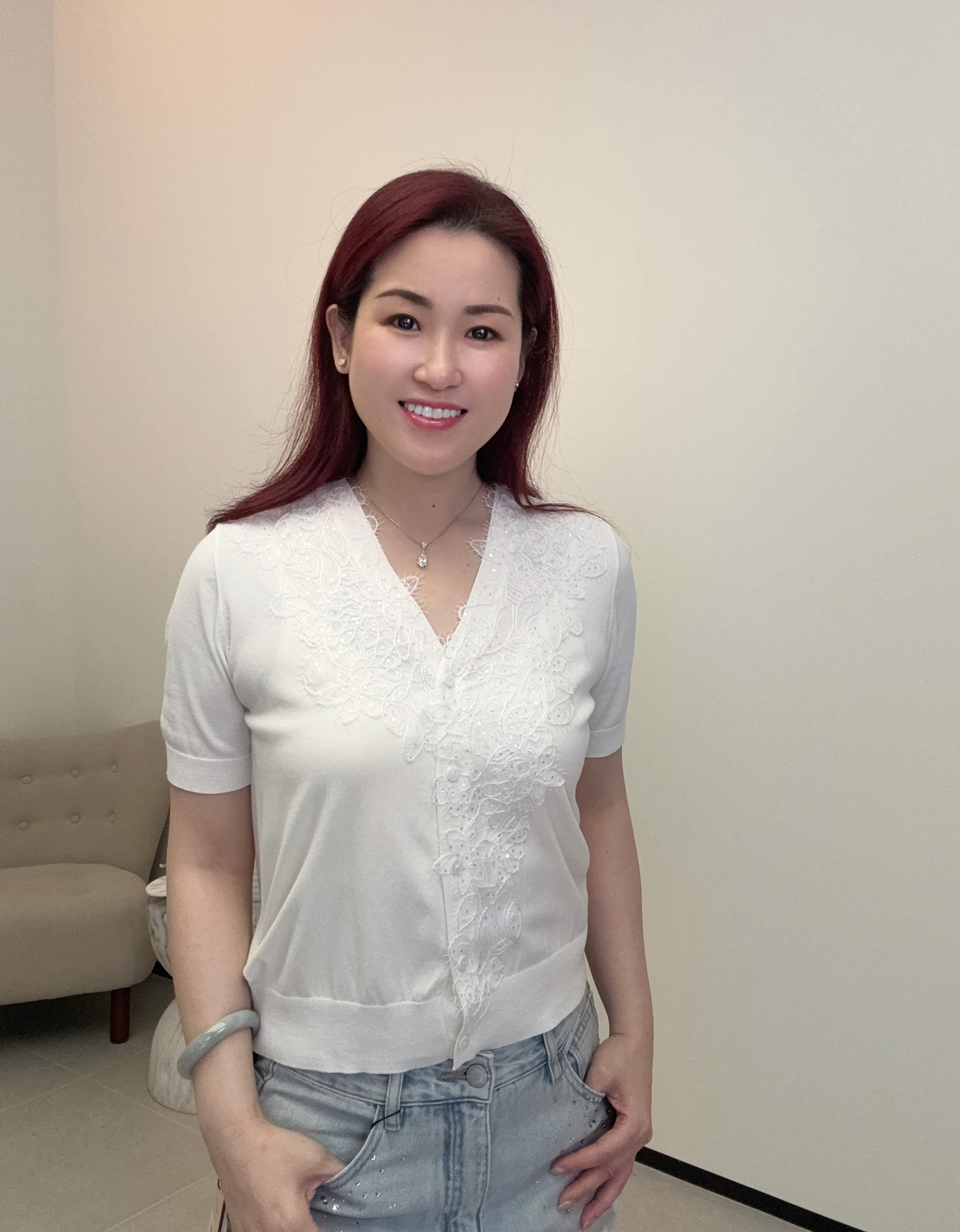 YH010 Z072 針織開衫 月光白