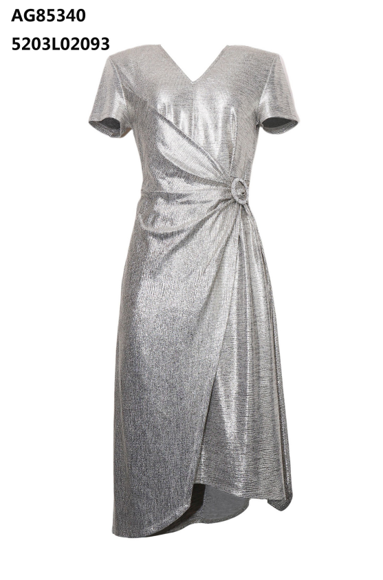 YH011 Z086 短袖連衣裙 金色