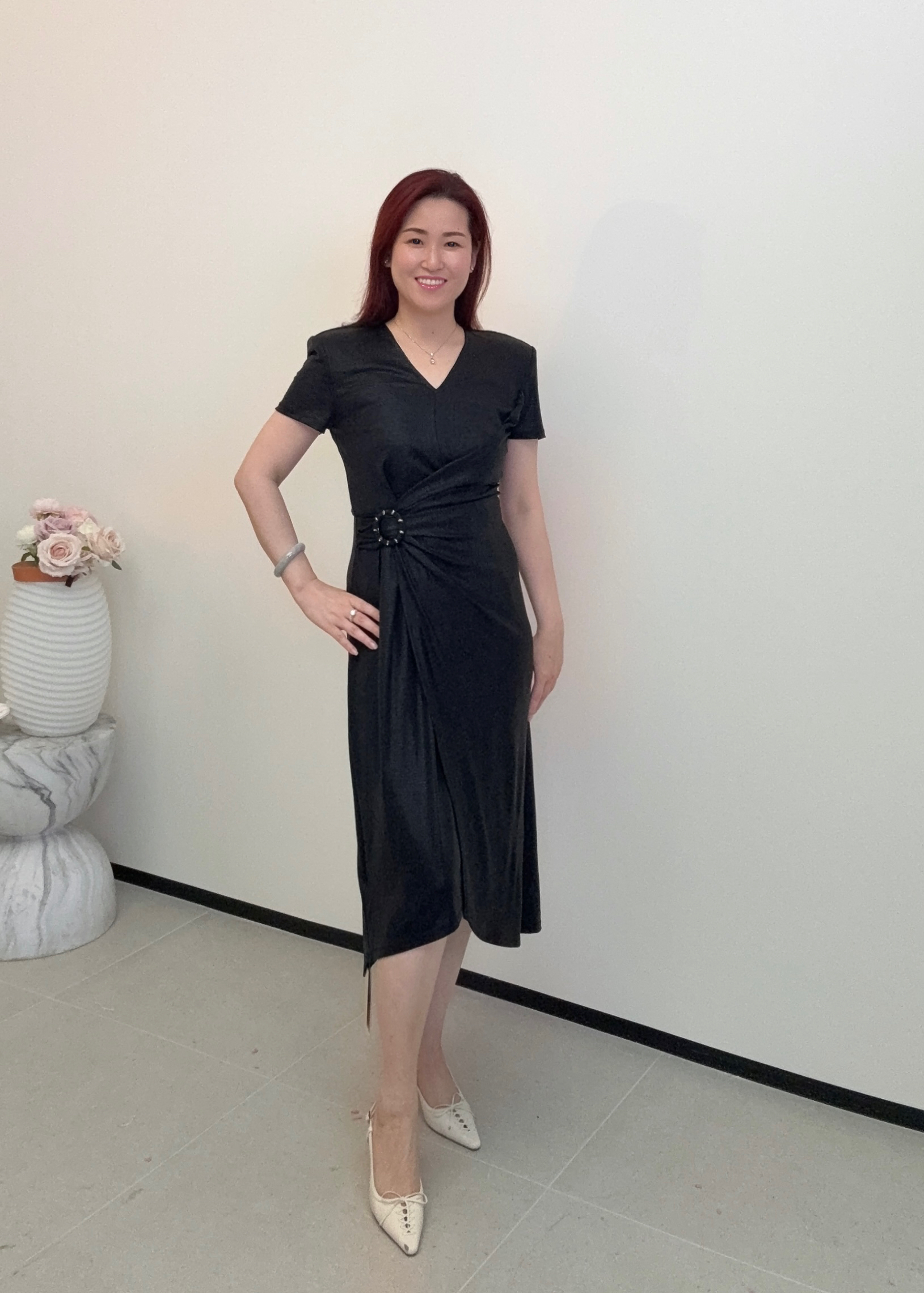 YH012 Z086 短袖連衣裙 黑色