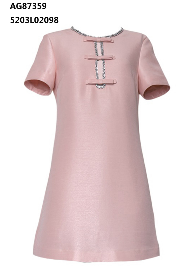 YH013 Z087 短袖連衣裙 粉色