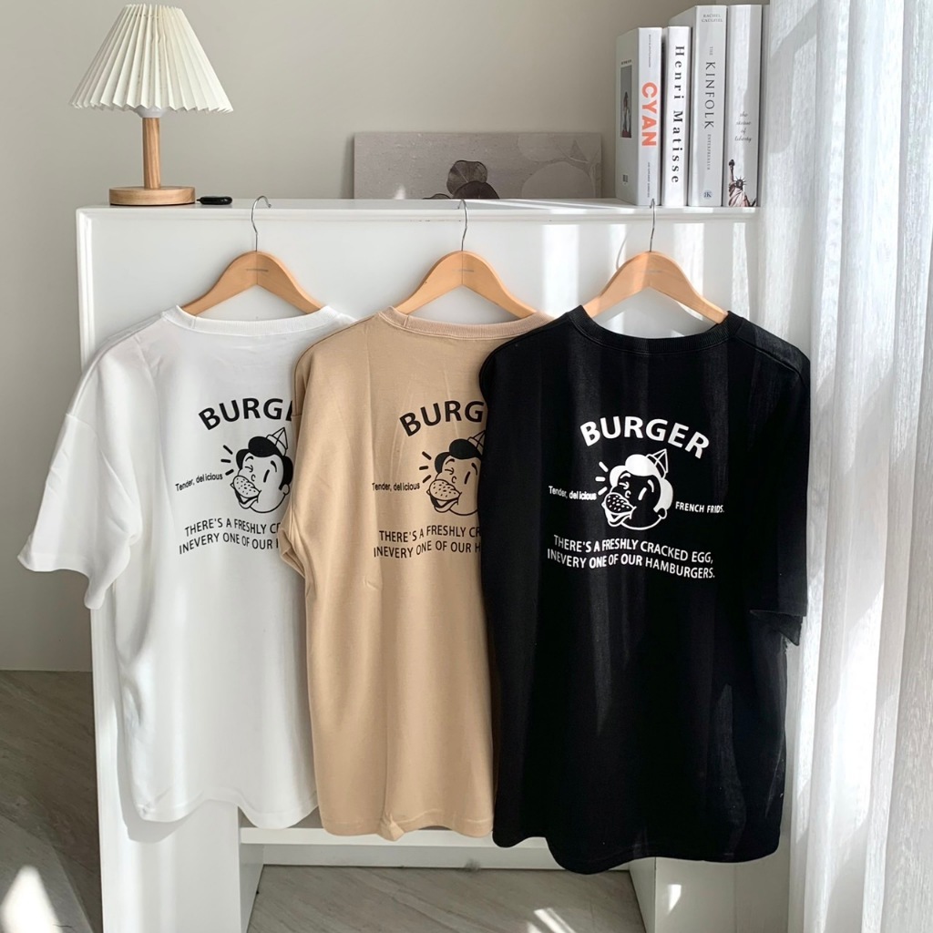 韓國 細絨布 BURGER 漢堡 T 80097